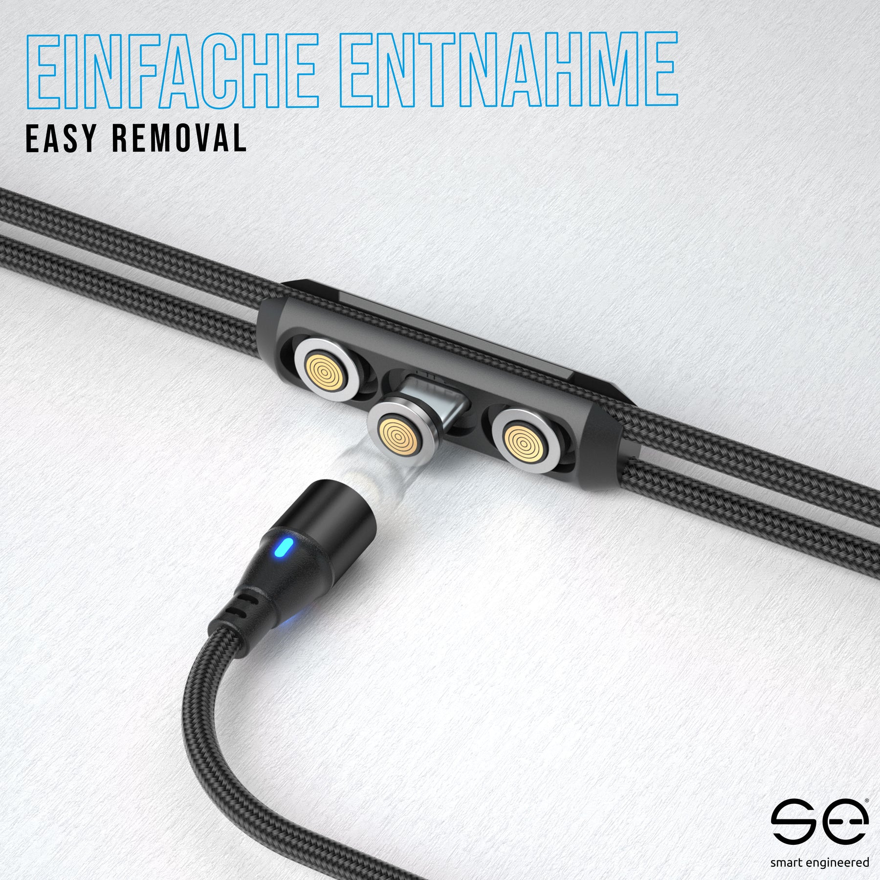 se® SNAPFLEX PlugPod mit USB-C, Lightning & Micro-USB Magnet-Adapter für SNAPFLEX Magnetkabel