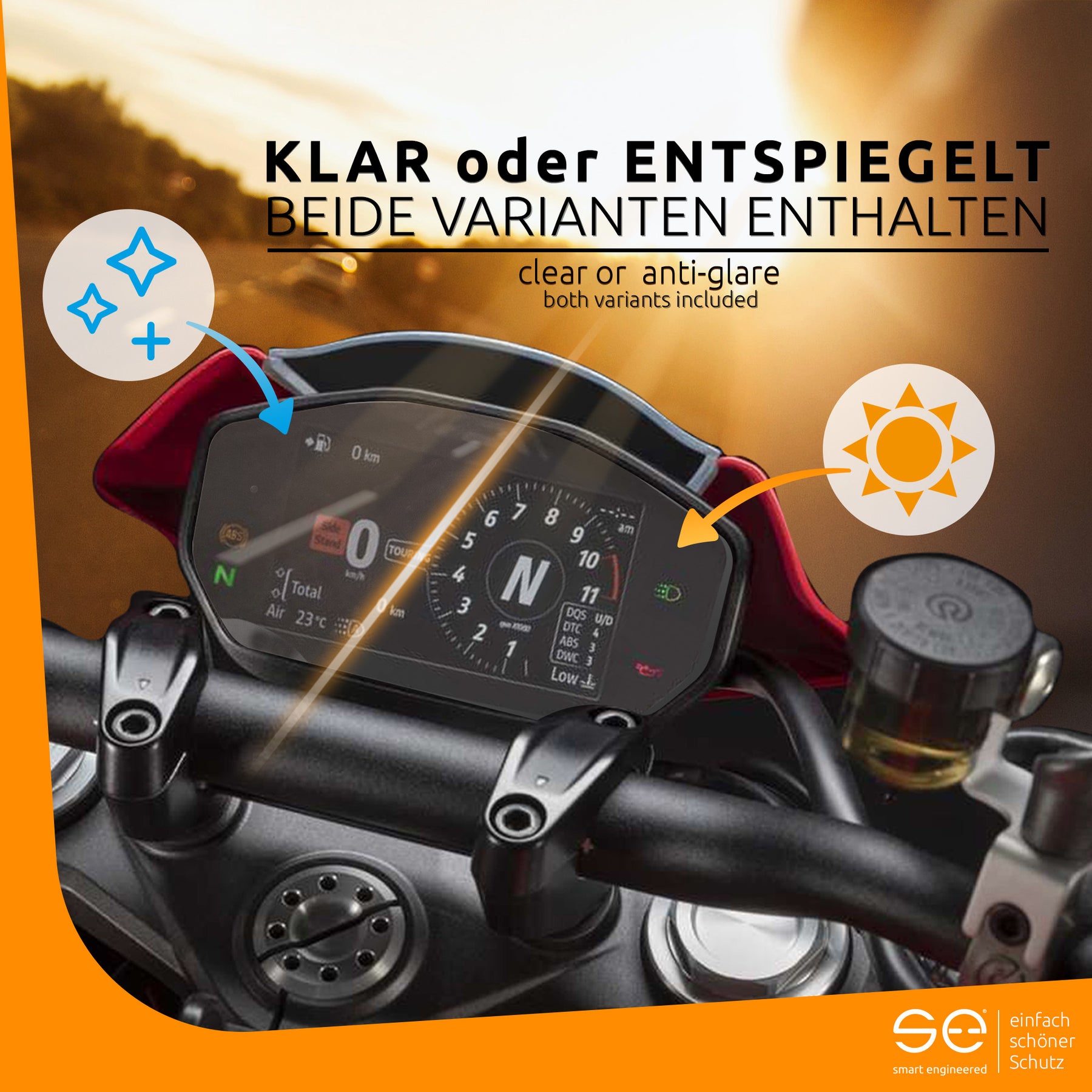 2x se® Navigation screen protector (clear & anti-reflective)
