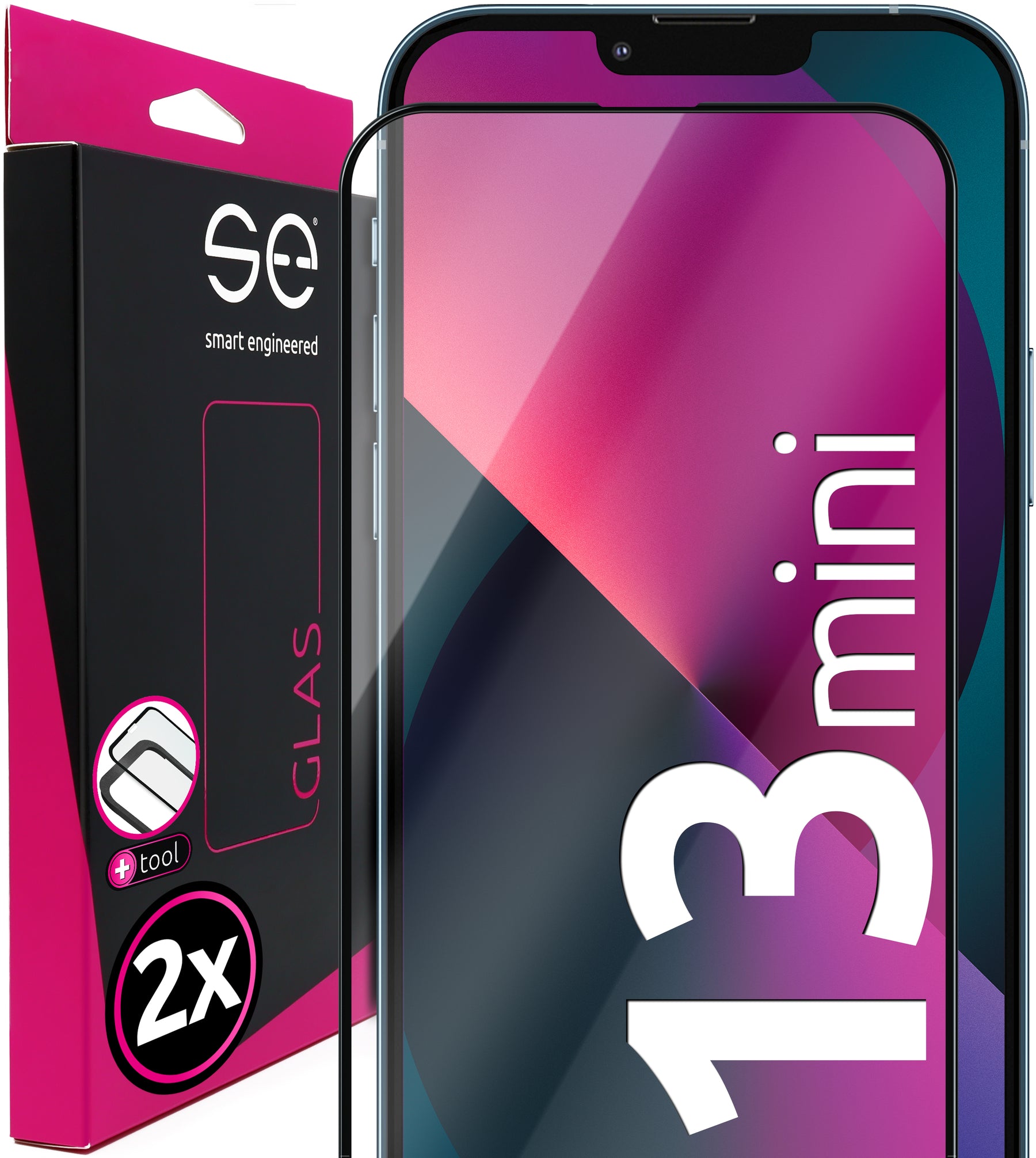2x se® 3D tempered glass Apple iPhone 13 mini