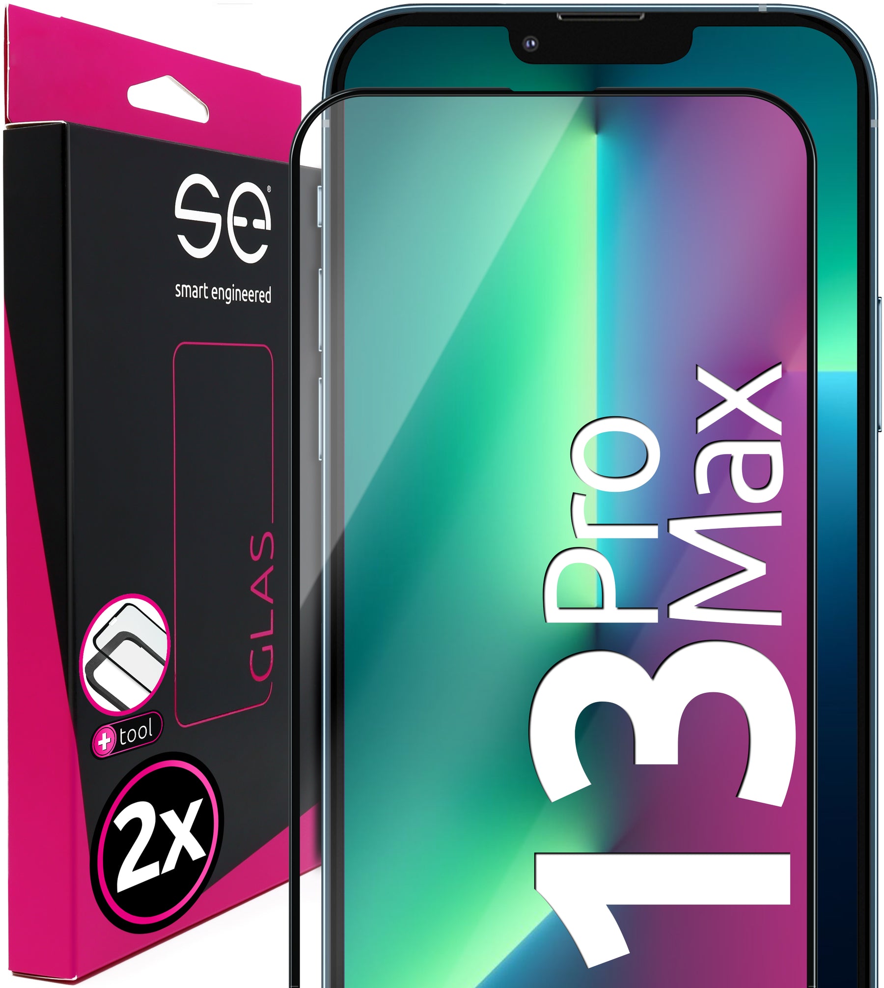 2x se® 3D tempered glass Apple iPhone 13 Pro Max