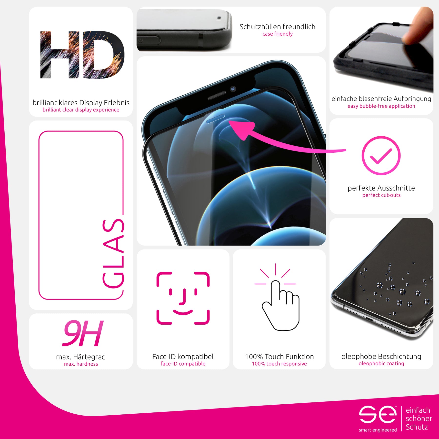 2x se® 3D tempered glass Apple iPhone 12 Pro Max