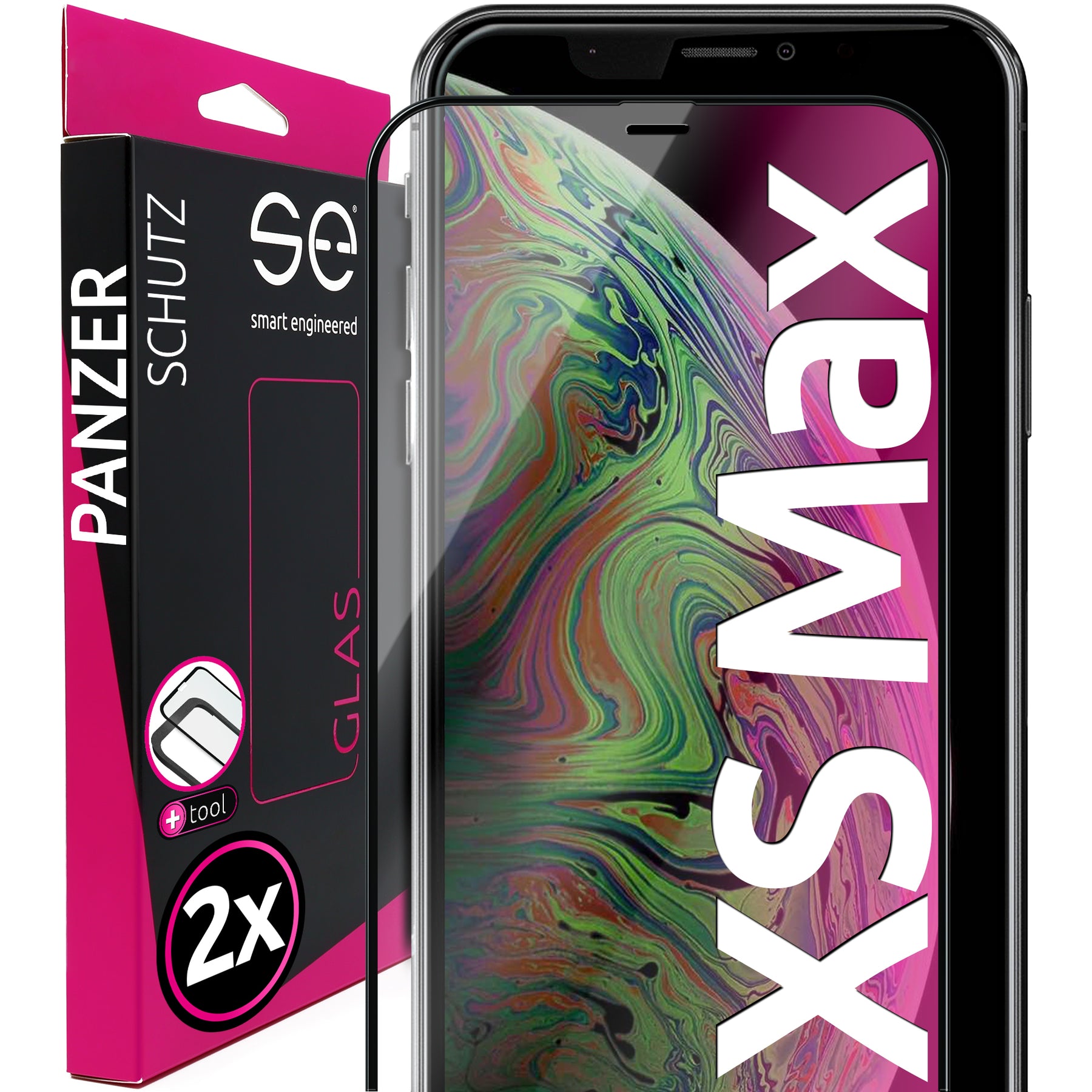 2x se® 3D tempered glass Apple iPhone XS Max