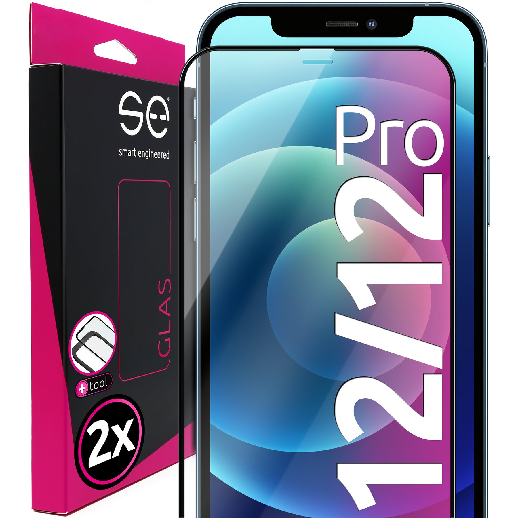 2x se® 3D tempered glass Apple iPhone 12 / 12 Pro