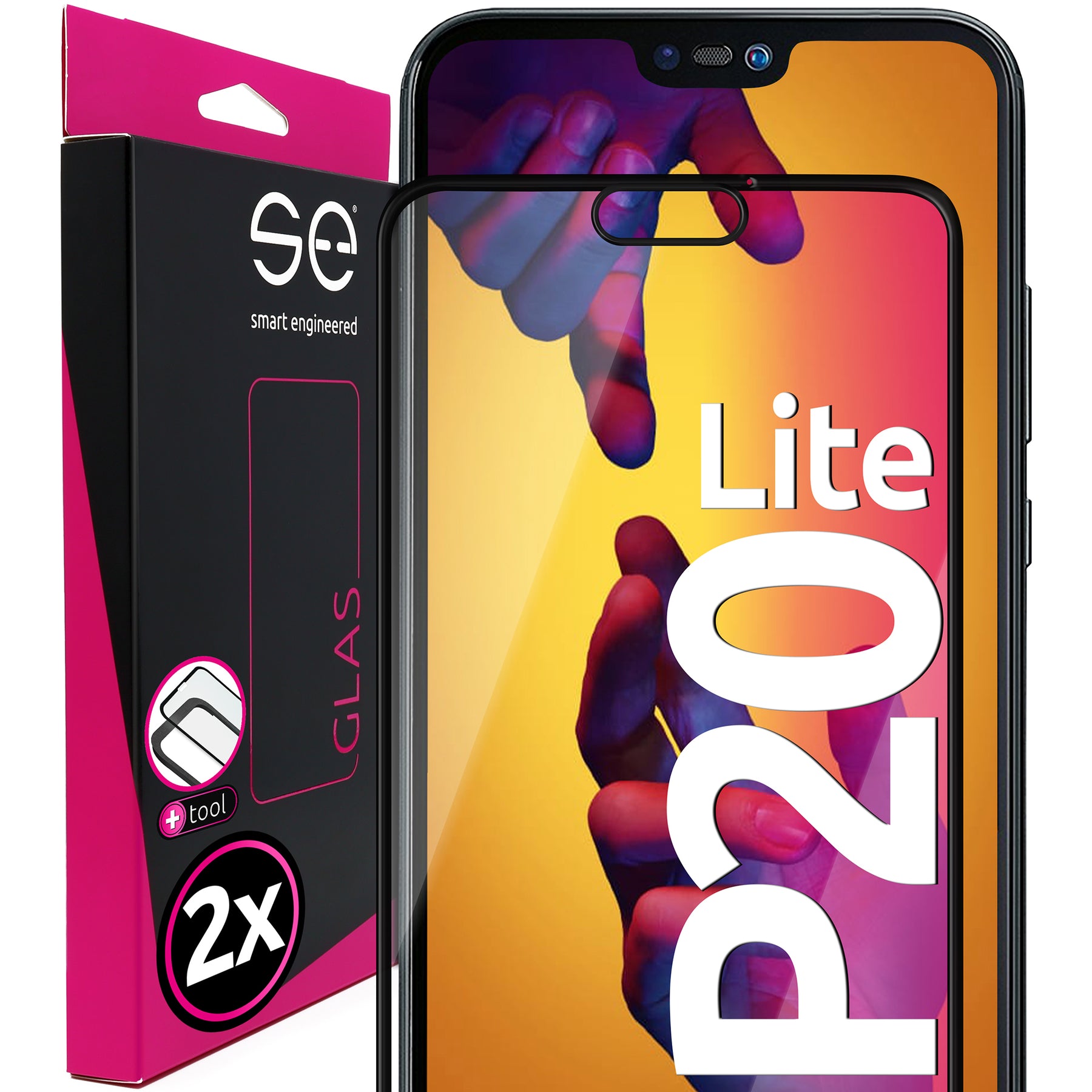 2x se® 3D tempered glass Huawei P20 Lite