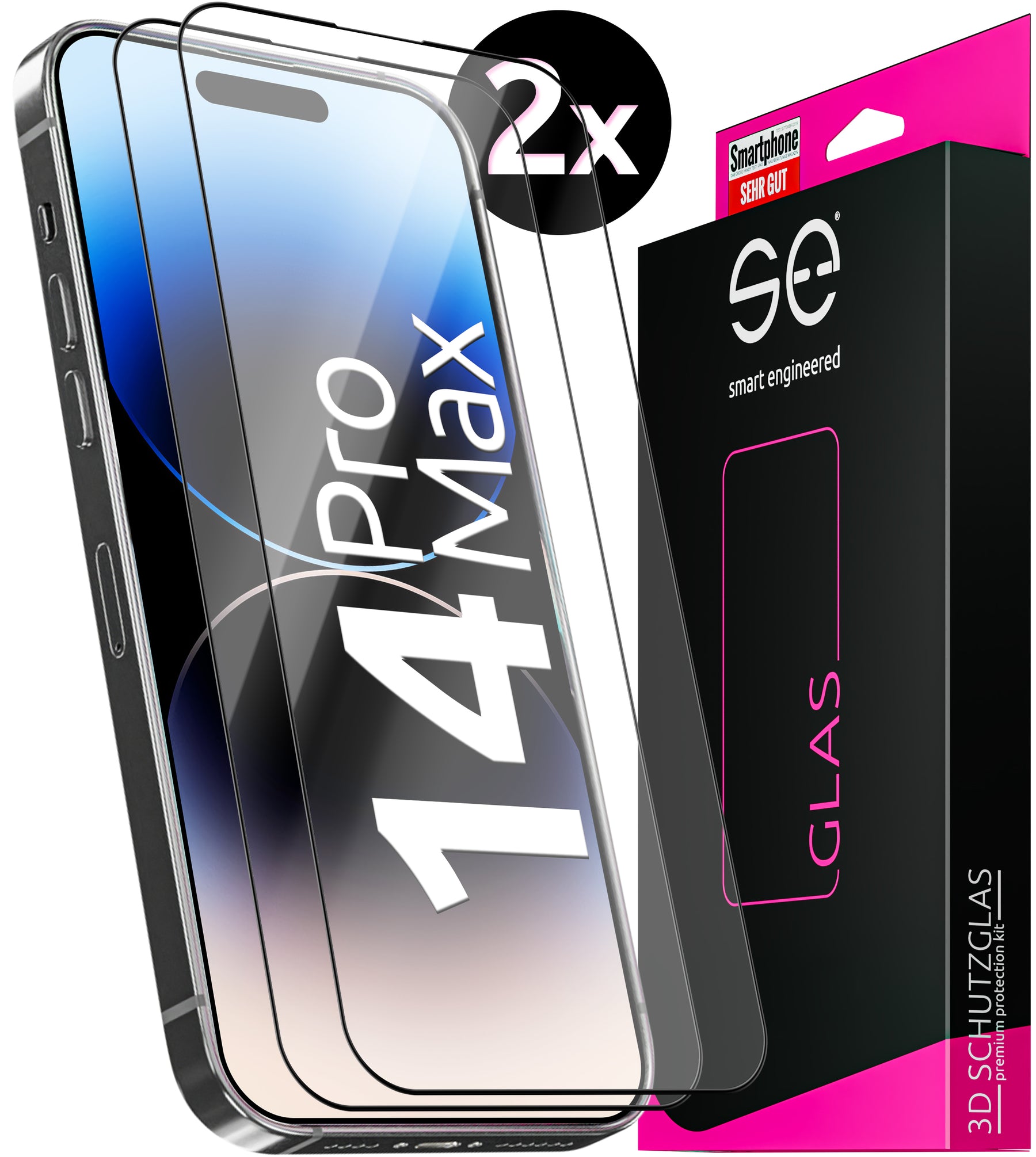2x se® 3D tempered glass Apple iPhone 14 Pro Max