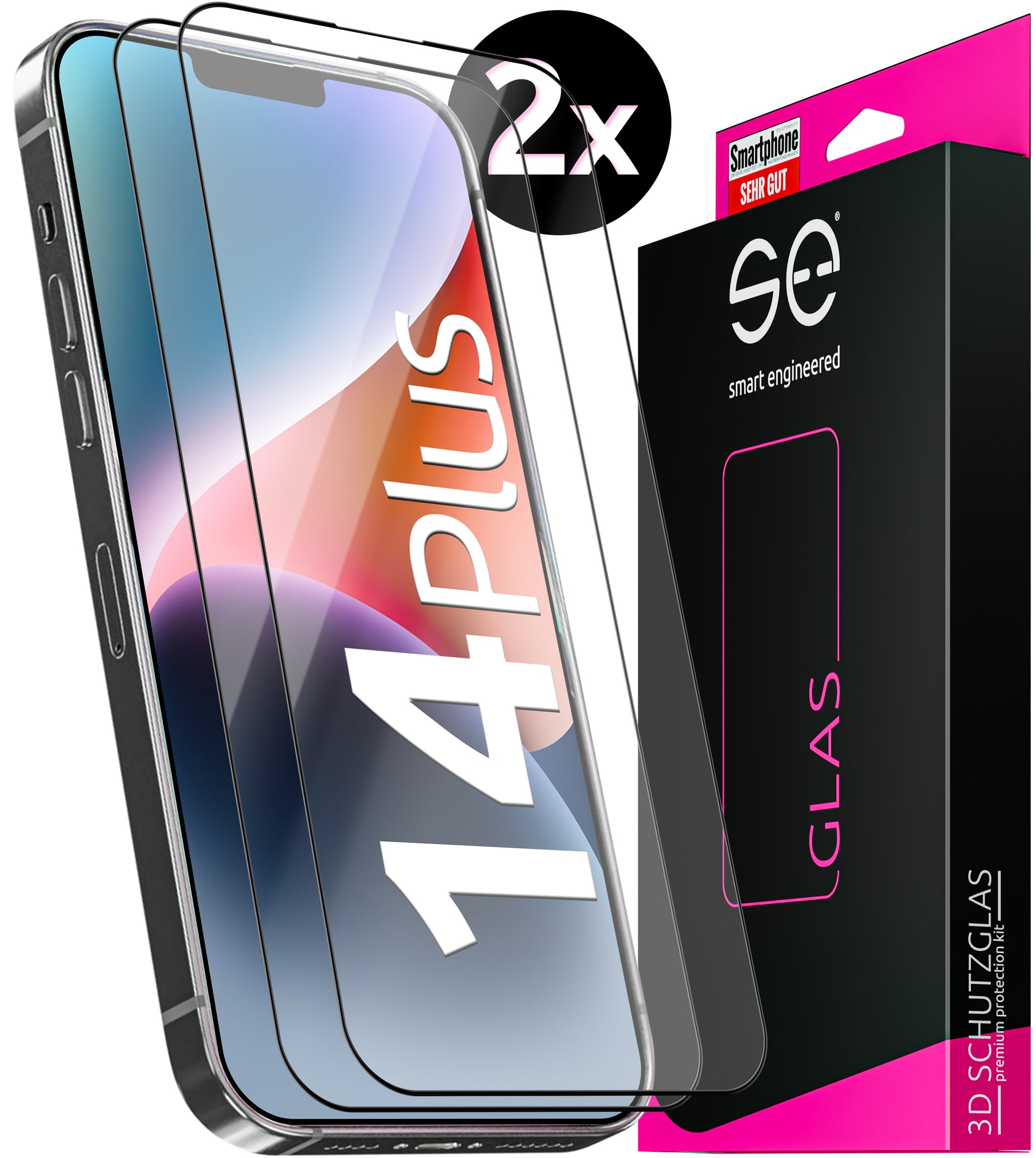 2x se® 3D tempered glass Apple iPhone 14 Plus
