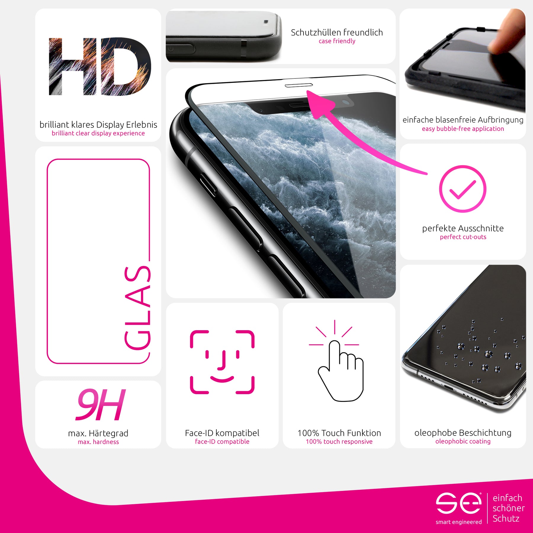 2x se® 3D tempered glass Apple iPhone 11 Pro Max