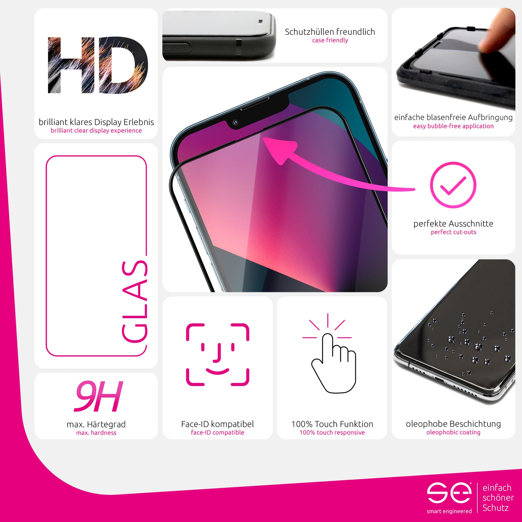 2x se® 3D tempered glass Apple iPhone 13 mini