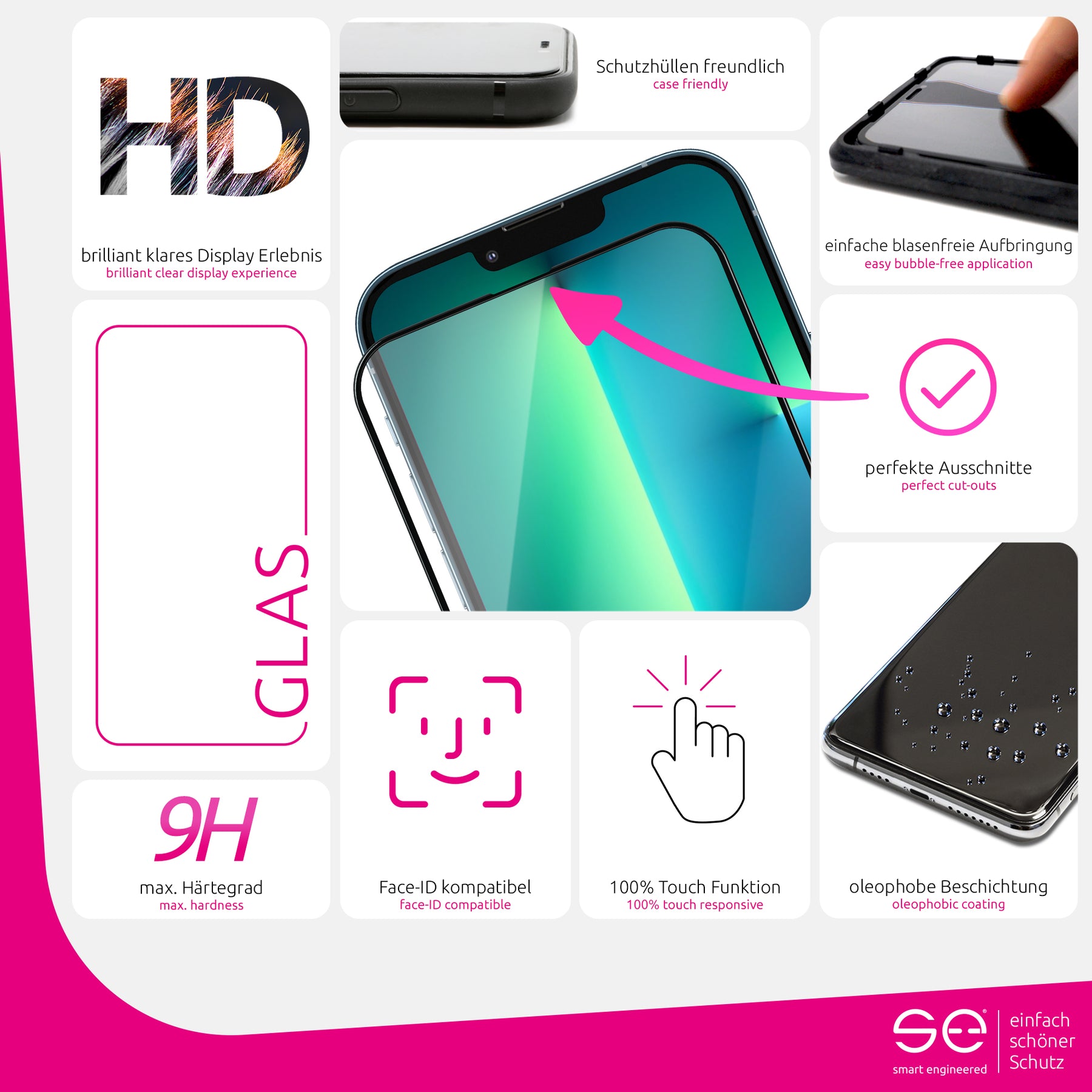 2x se® 3D tempered glass Apple iPhone 13 Pro Max
