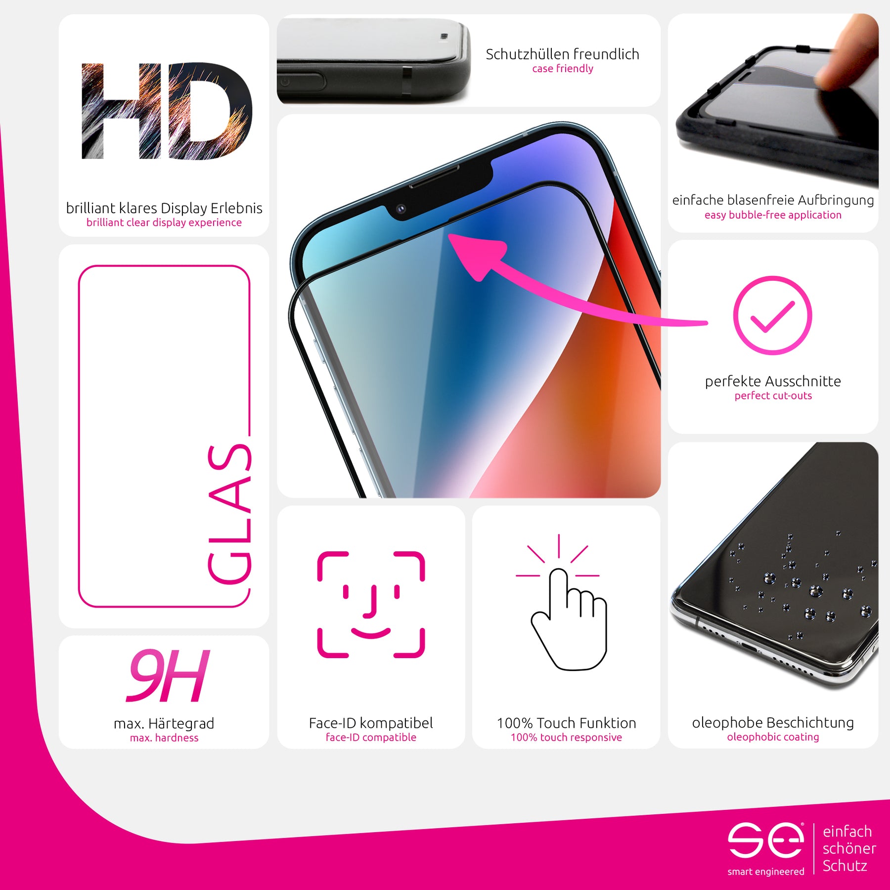 2x se® 3D tempered glass Apple iPhone 14 Plus