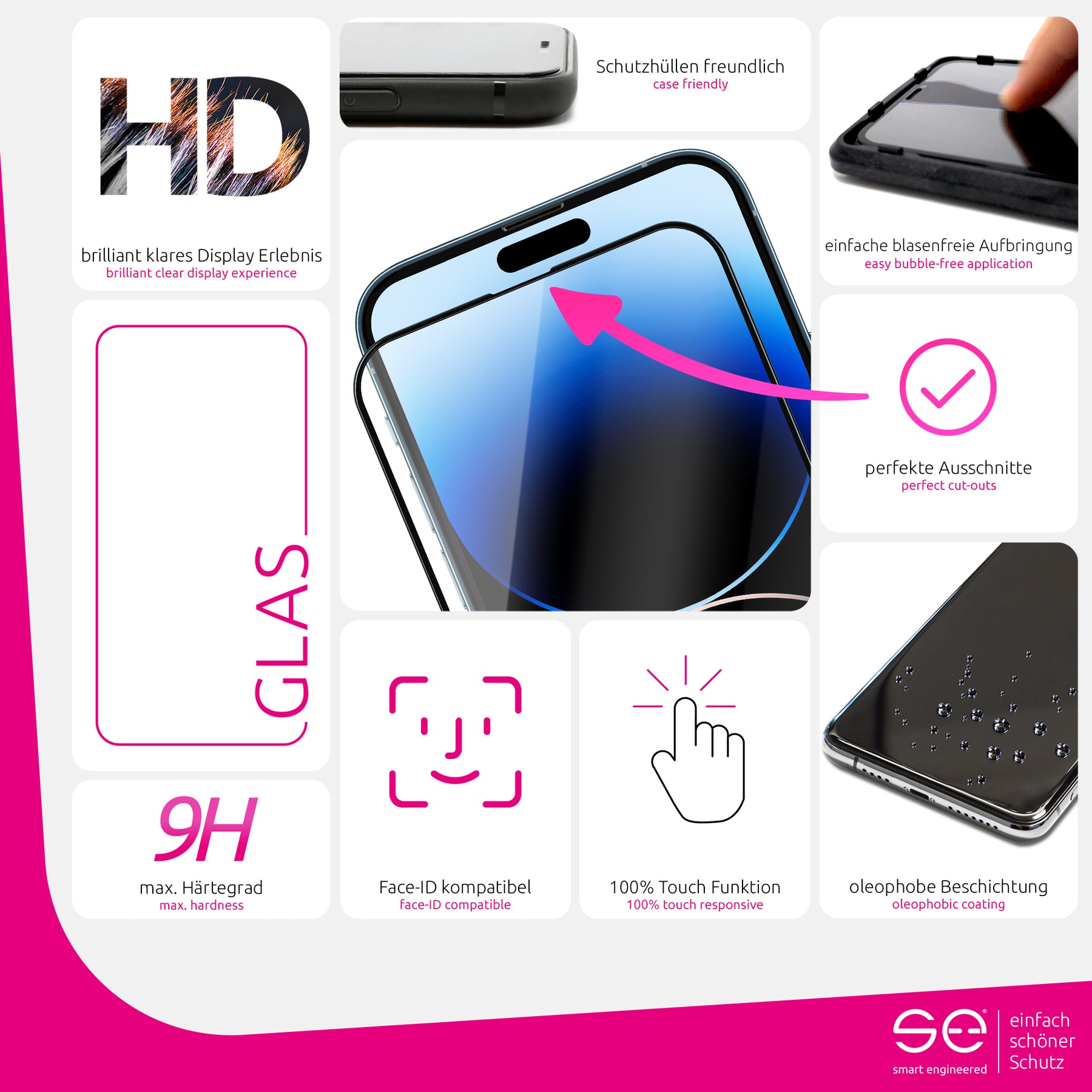 2x se® 3D tempered glass Apple iPhone 14 Pro Max