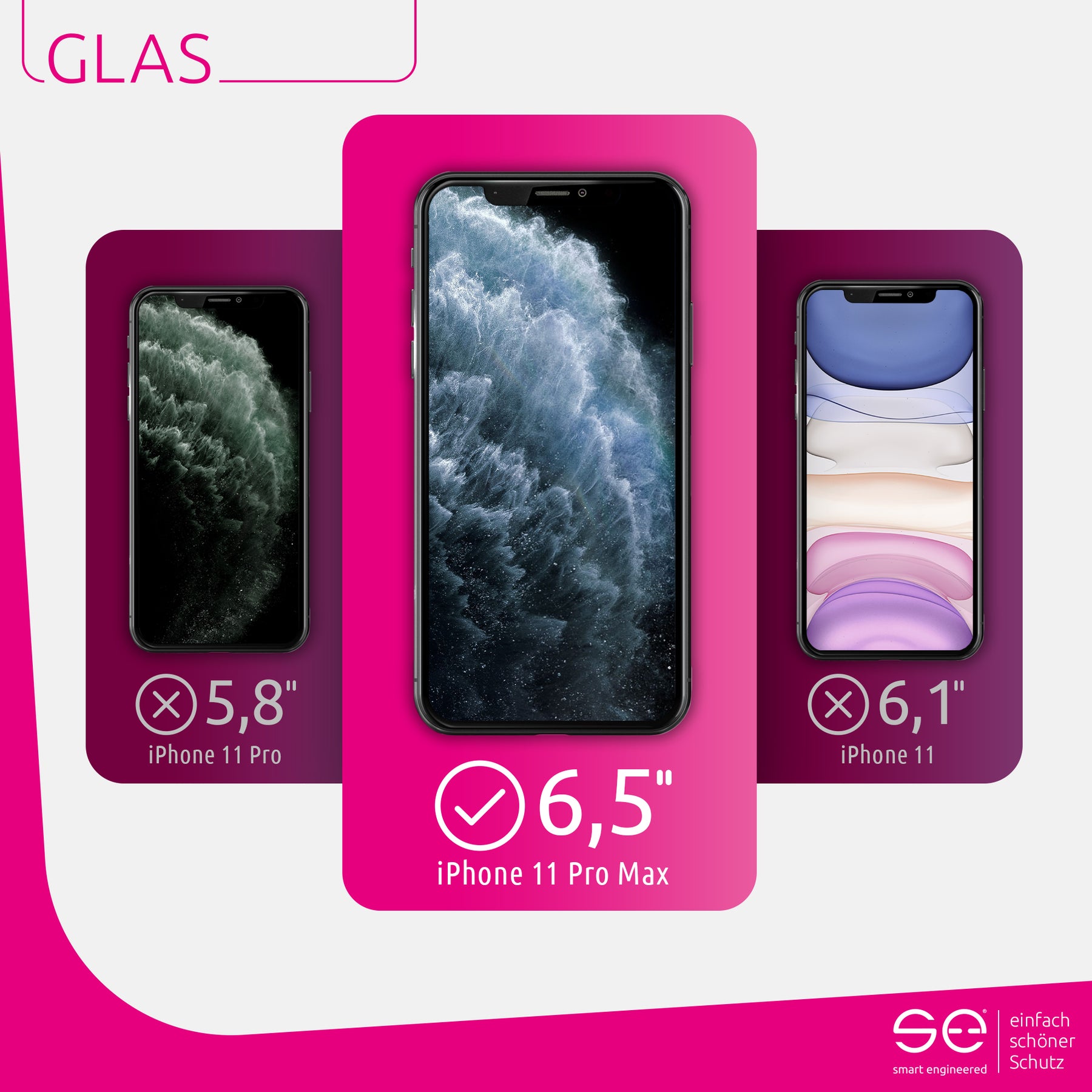 2x se® 3D tempered glass Apple iPhone 11 Pro Max
