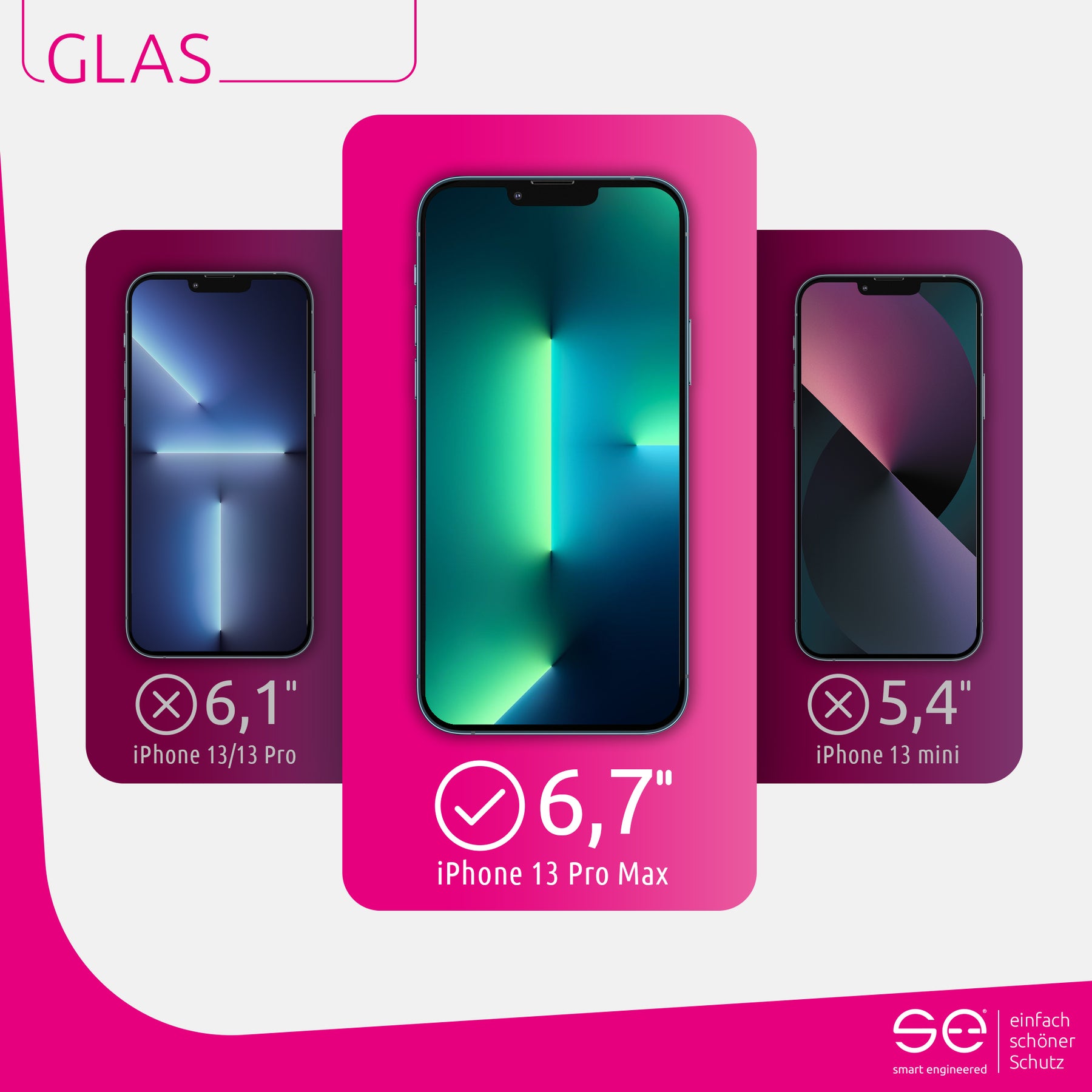 2x se® 3D tempered glass Apple iPhone 13 Pro Max