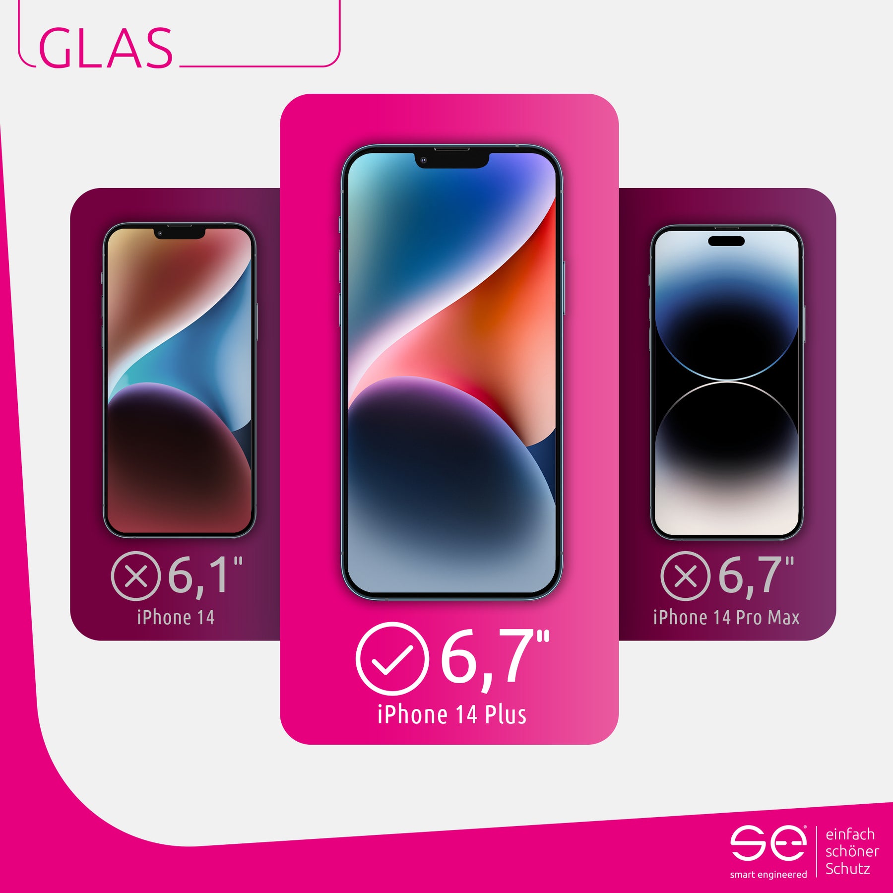 2x se® 3D tempered glass Apple iPhone 14 Plus