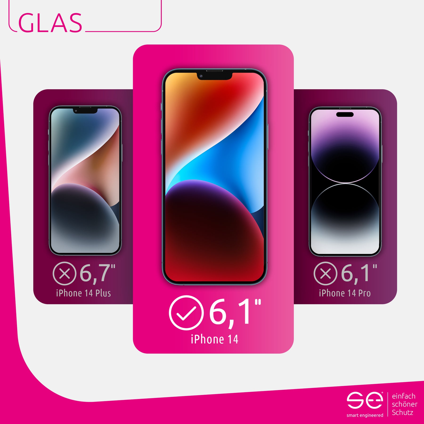 2x se® 3D tempered glass Apple iPhone 14