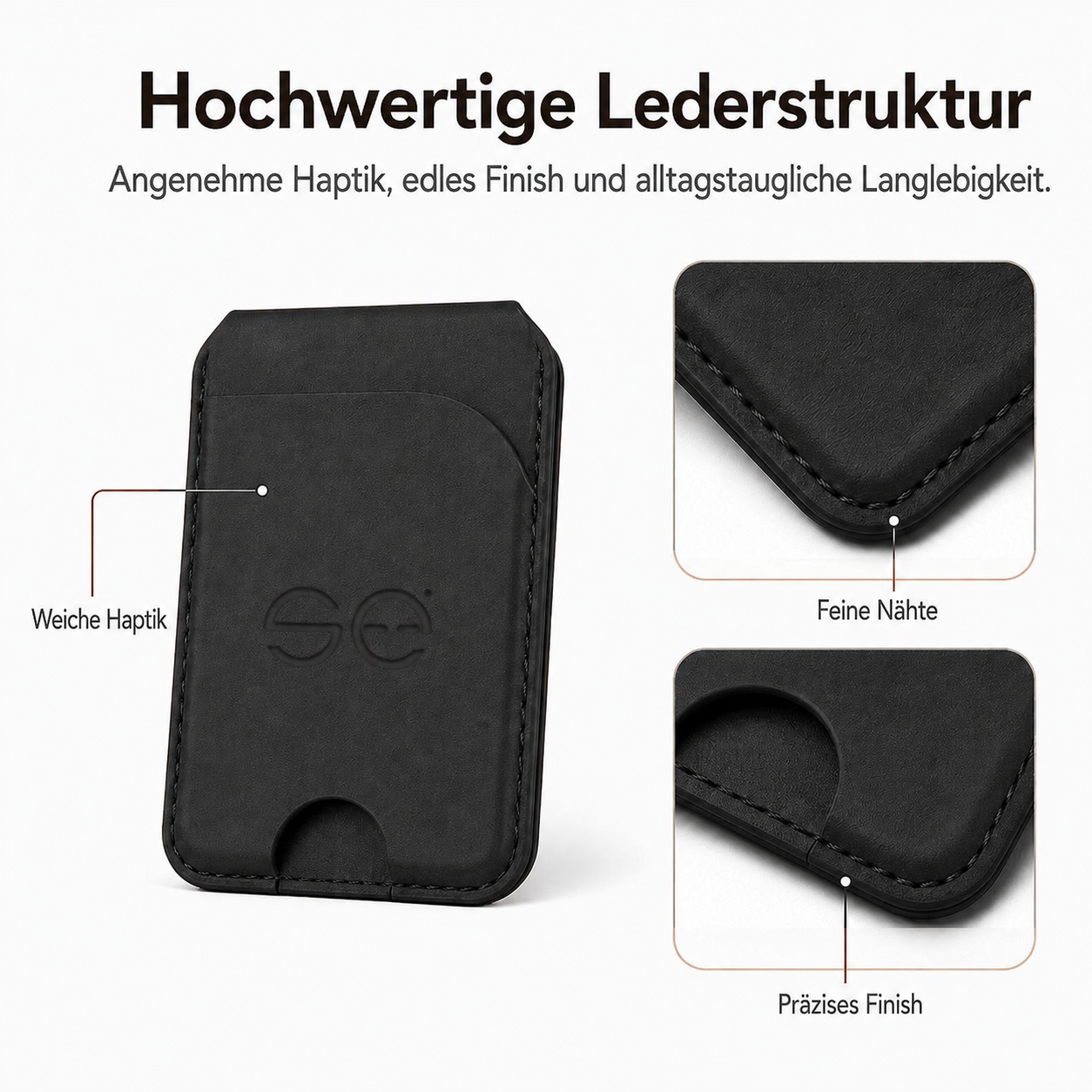 se® SNAPWALLET – Kartenhalter mit Standfunktion für MagSafe & Handys mit Magnetring