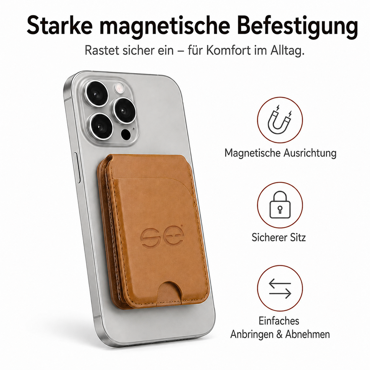 se® SNAPWALLET – Kartenhalter mit Standfunktion für MagSafe & Handys mit Magnetring