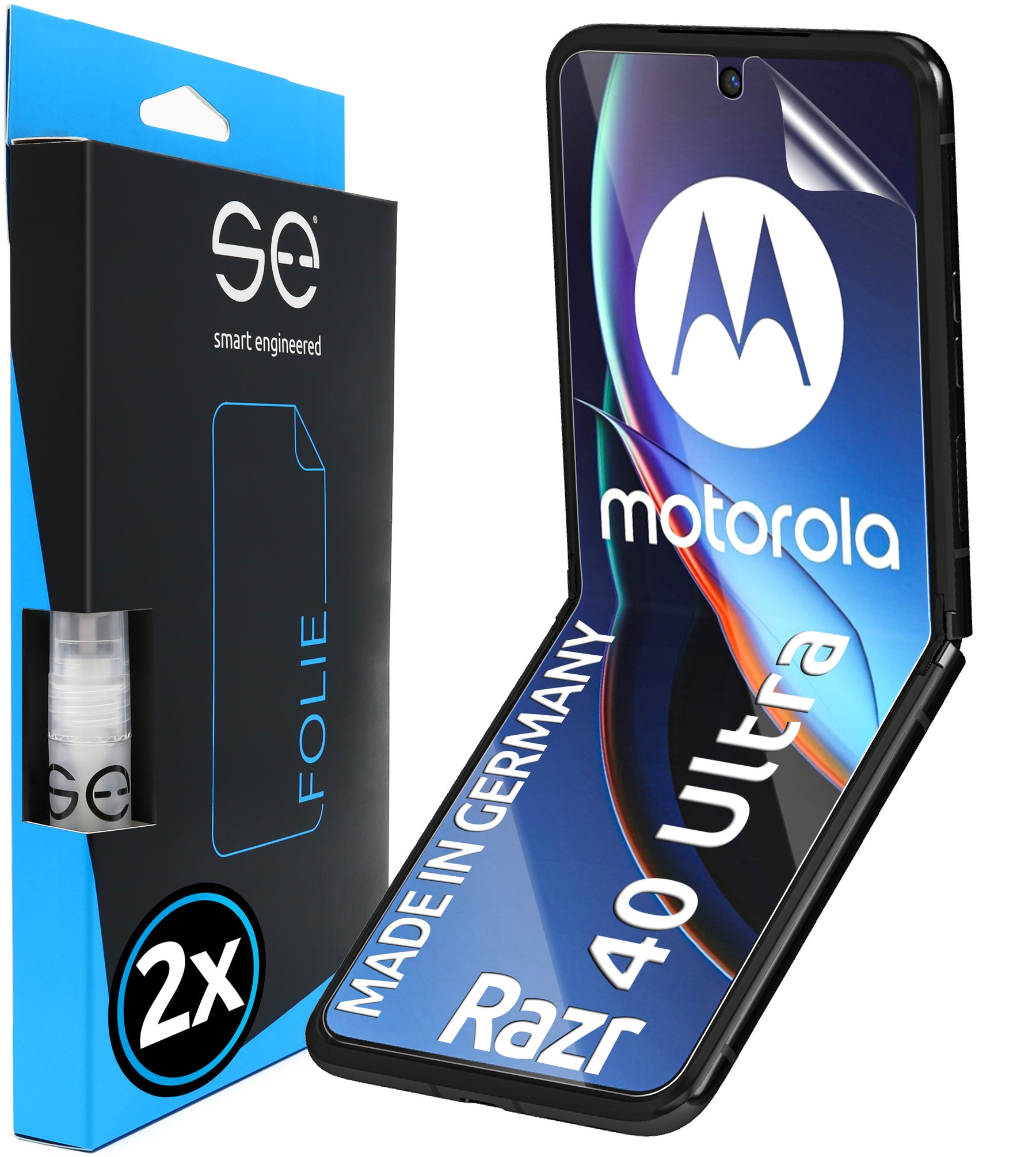 2x se® Schutzfolie für dein Motorola Razr 40 / Ultra Serie (Transparent oder Matt )