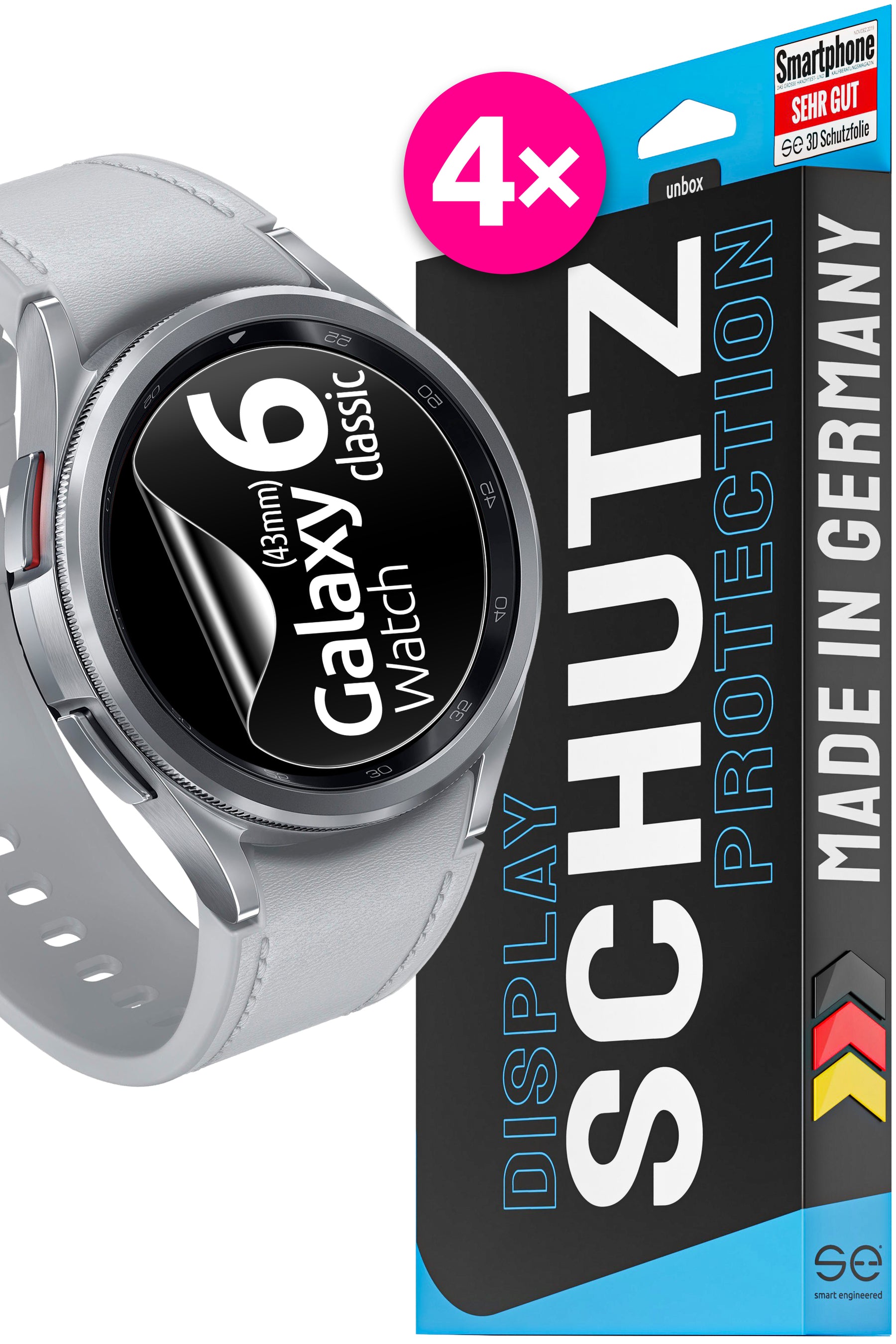 4x se® 3D Schutzfolie für die Samsung Galaxy Watch 6 Serie