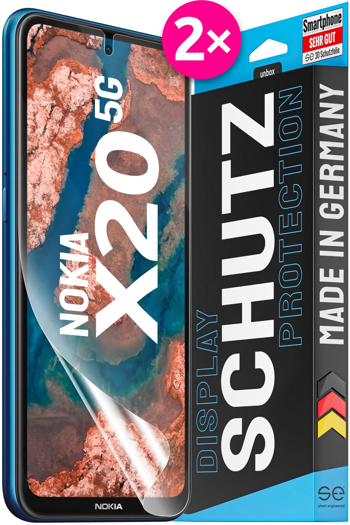 2x se® 3D Schutzfolie für das Nokia X20 5G (Transparent, Matt oder Privacy)