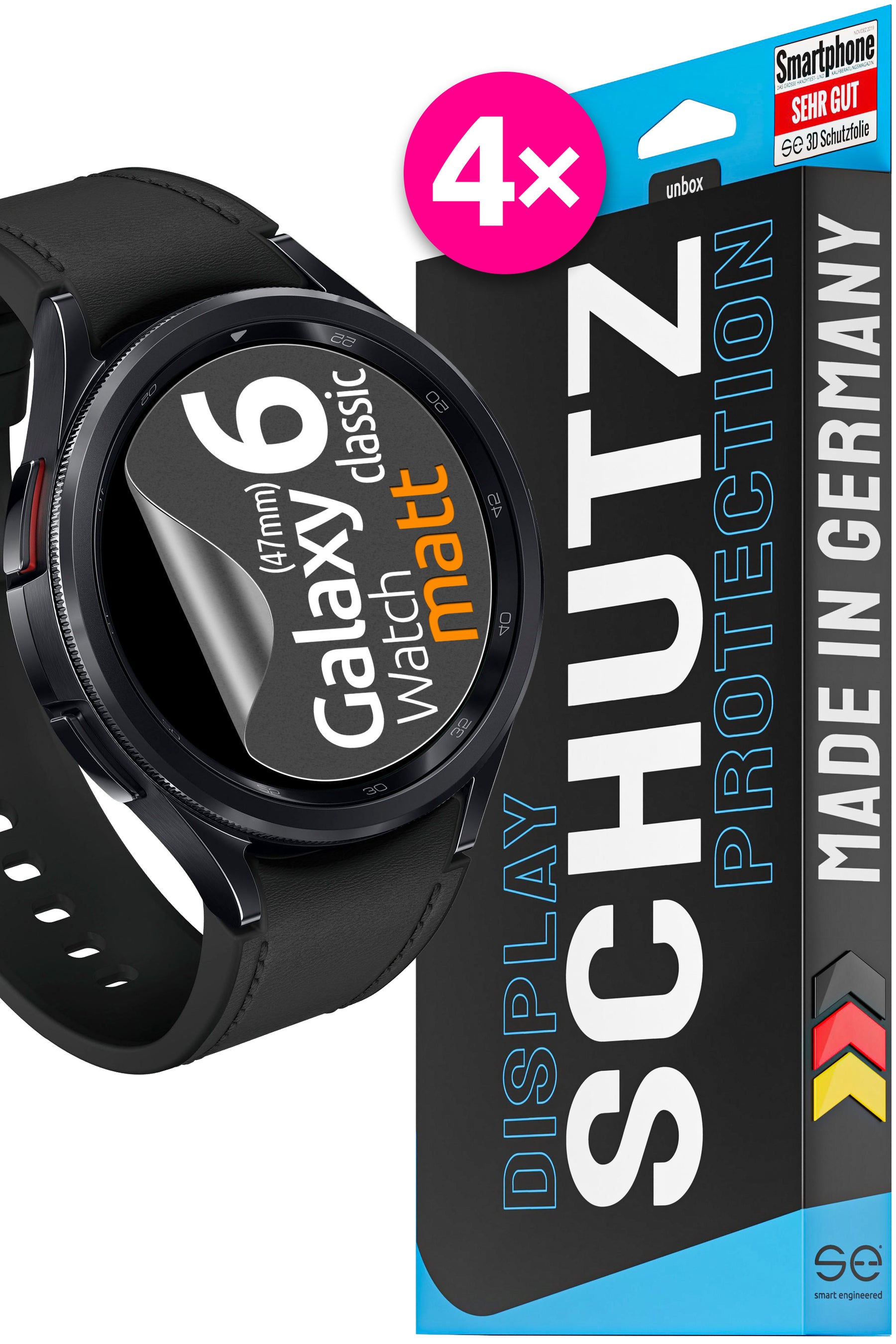 4x se® 3D Schutzfolie für die Samsung Galaxy Watch 6 Serie