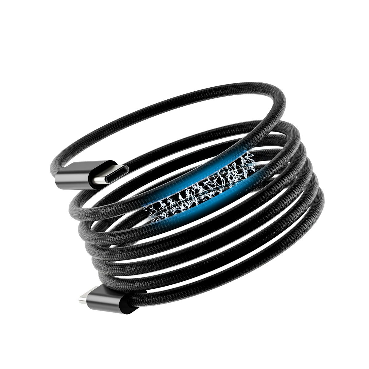 se® MAGNETIC USB-C auf USB-C 60W Ladekabel Schwarz – 1 Meter
