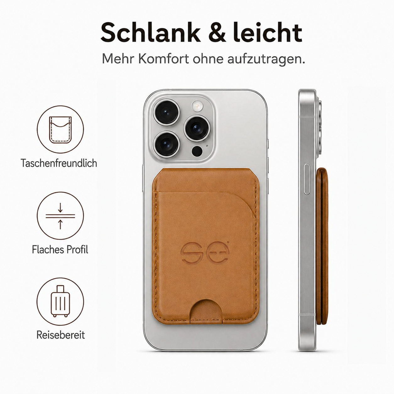 se® SNAPWALLET – Kartenhalter mit Standfunktion für MagSafe & Handys mit Magnetring