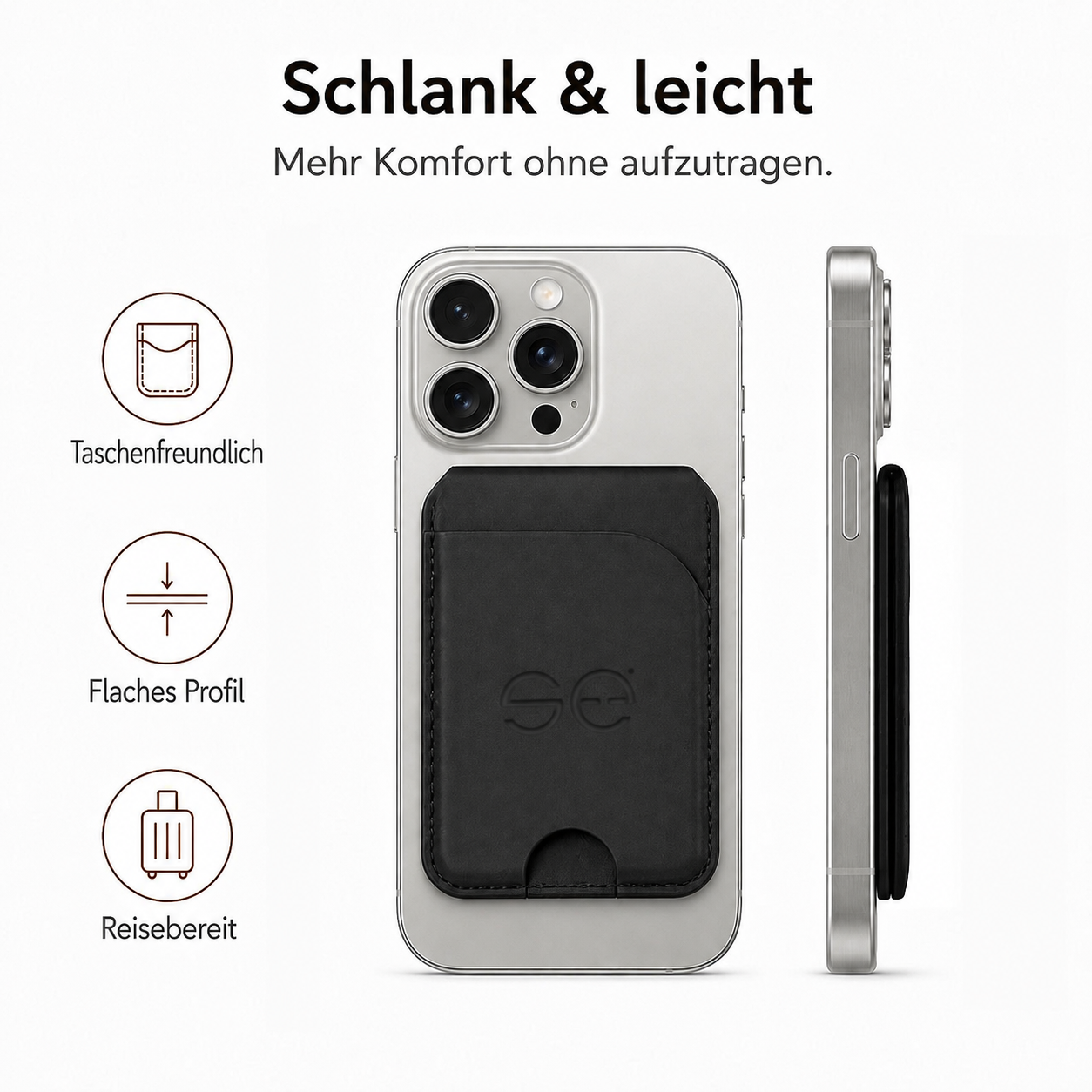 se® SNAPWALLET – Kartenhalter mit Standfunktion für MagSafe & Handys mit Magnetring