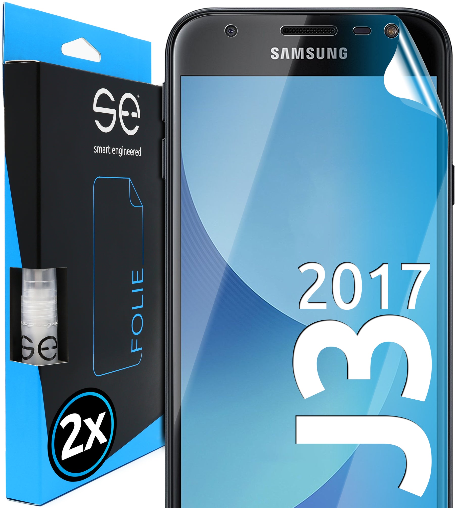 2x 3D Schutzfolie für die Samsung Galaxy J Serie (Transparent, Matt oder Privacy)