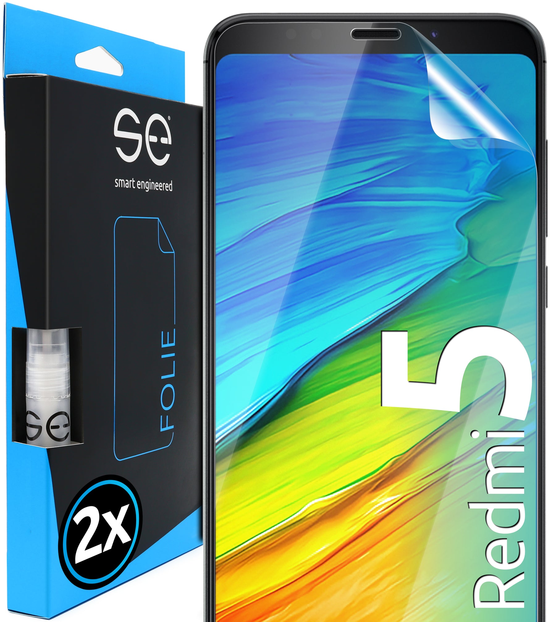 2x 3D Schutzfolie für das Xiaomi Redmi 5 (Transparent, Matt oder Privacy)