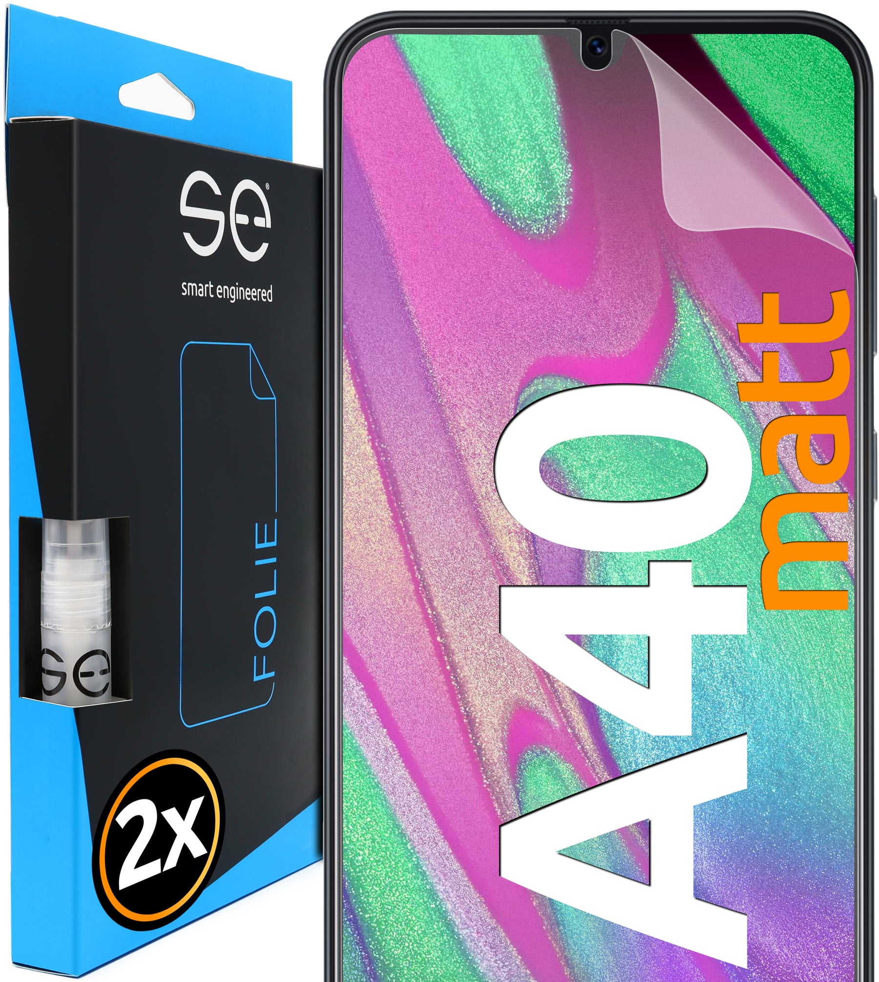 2x 3D Schutzfolie für das Samsung Galaxy A40 (Transparent, Matt oder Privacy)