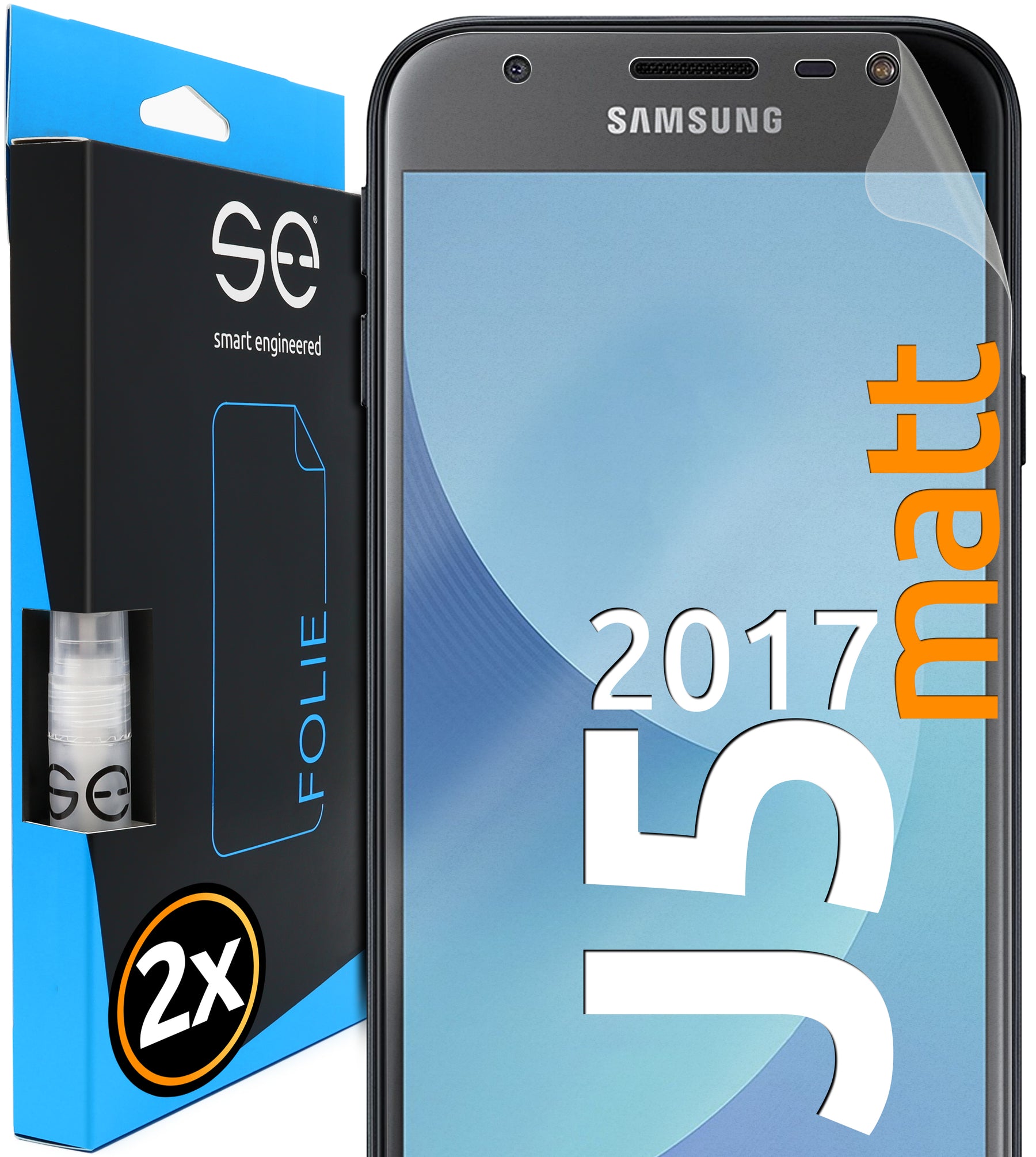 2x 3D Schutzfolie für die Samsung Galaxy J Serie (Transparent, Matt oder Privacy)