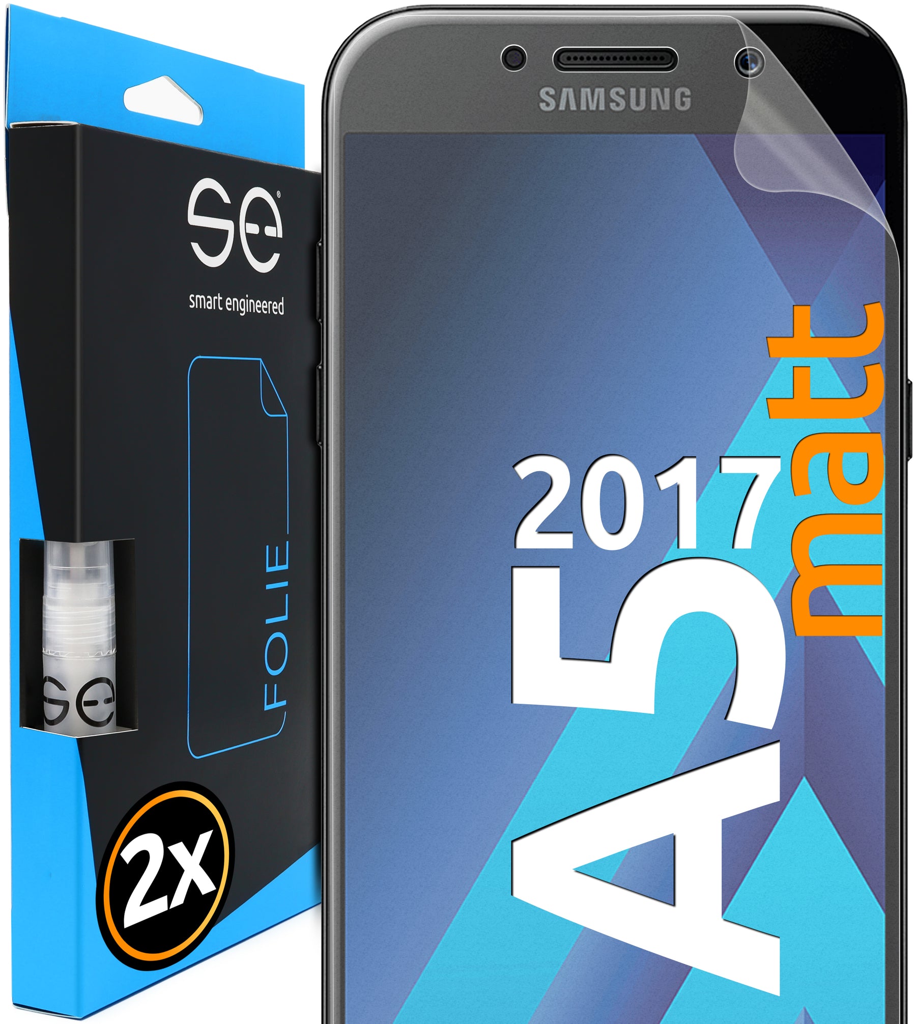 2x 3D Schutzfolie für das Samsung Galaxy A5 (2017) (Transparent, Matt oder Privacy)