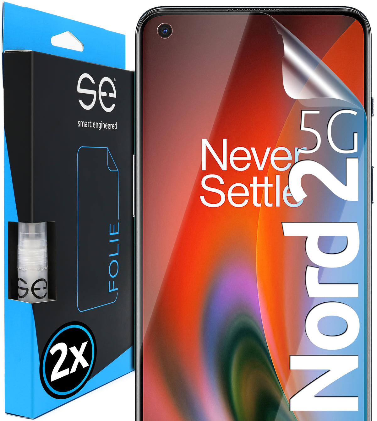 2x se® 3D Schutzfolie für das OnePlus Nord 2 5G (Transparent oder Matt)