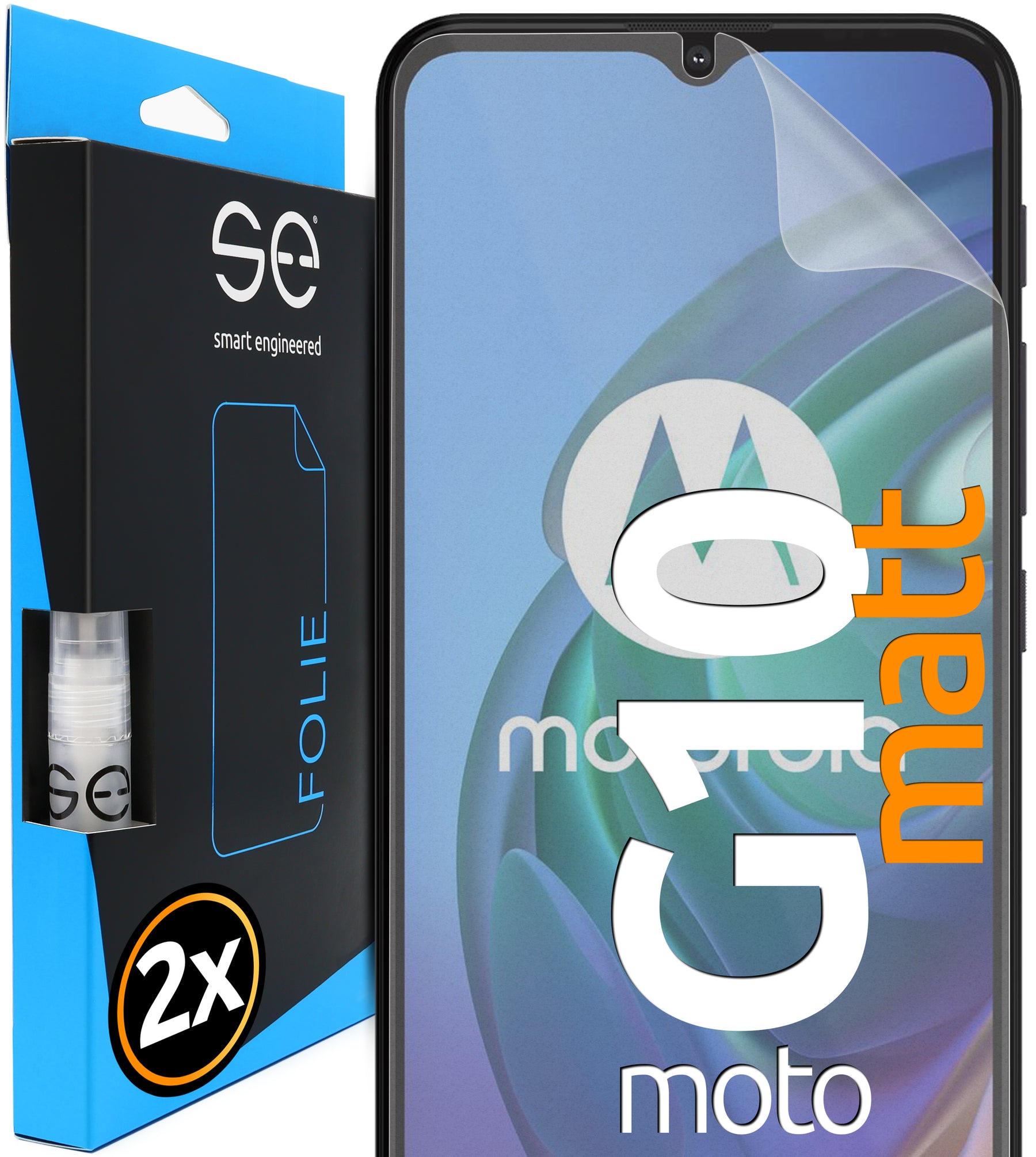 2x se® 3D Schutzfolie für das Motorola Moto G10 (Transparent, Matt oder Privacy)