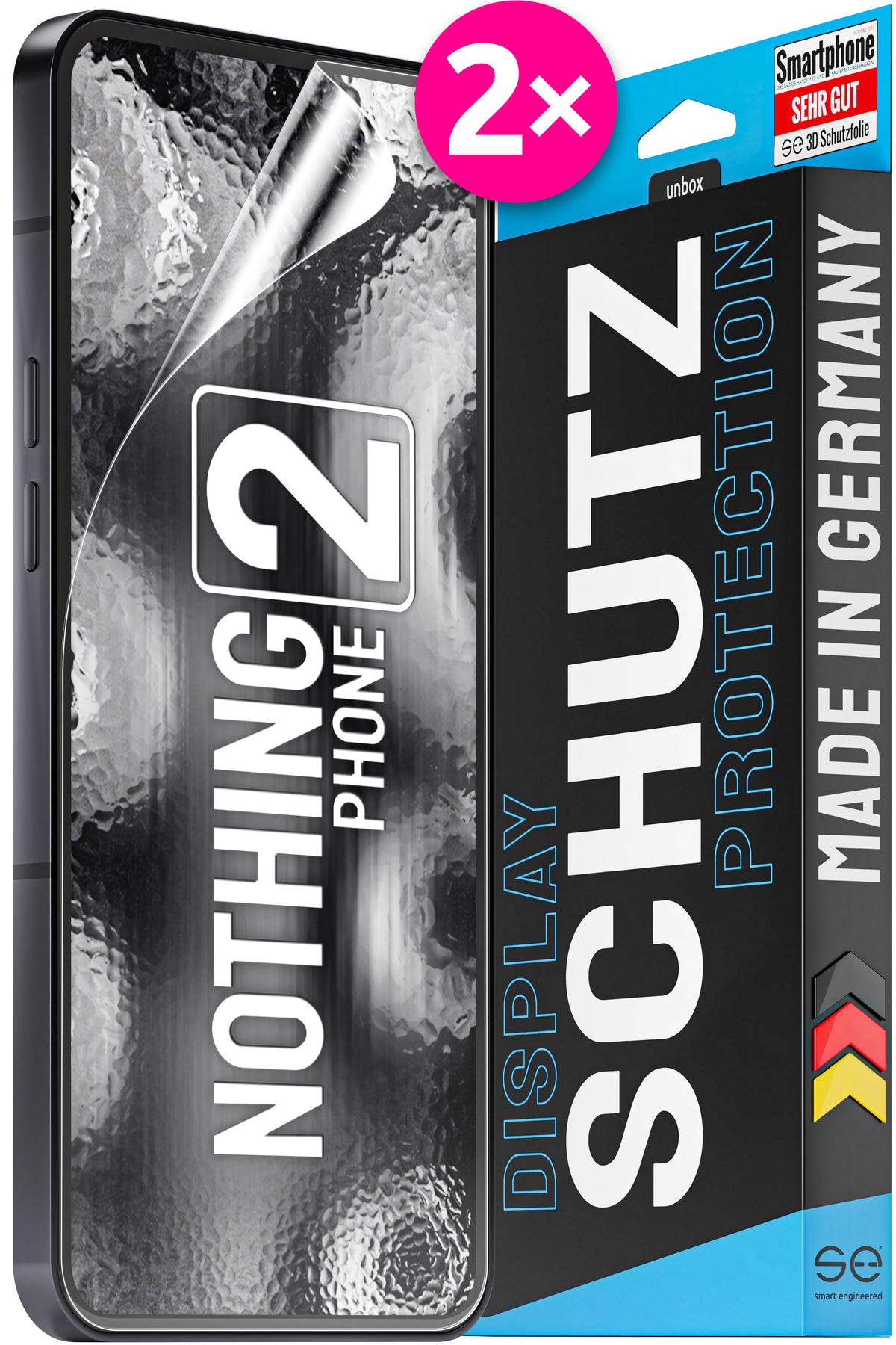 2x se® Schutzfolie für die Nothing Phone (2) Serie (Transparent oder Matt)