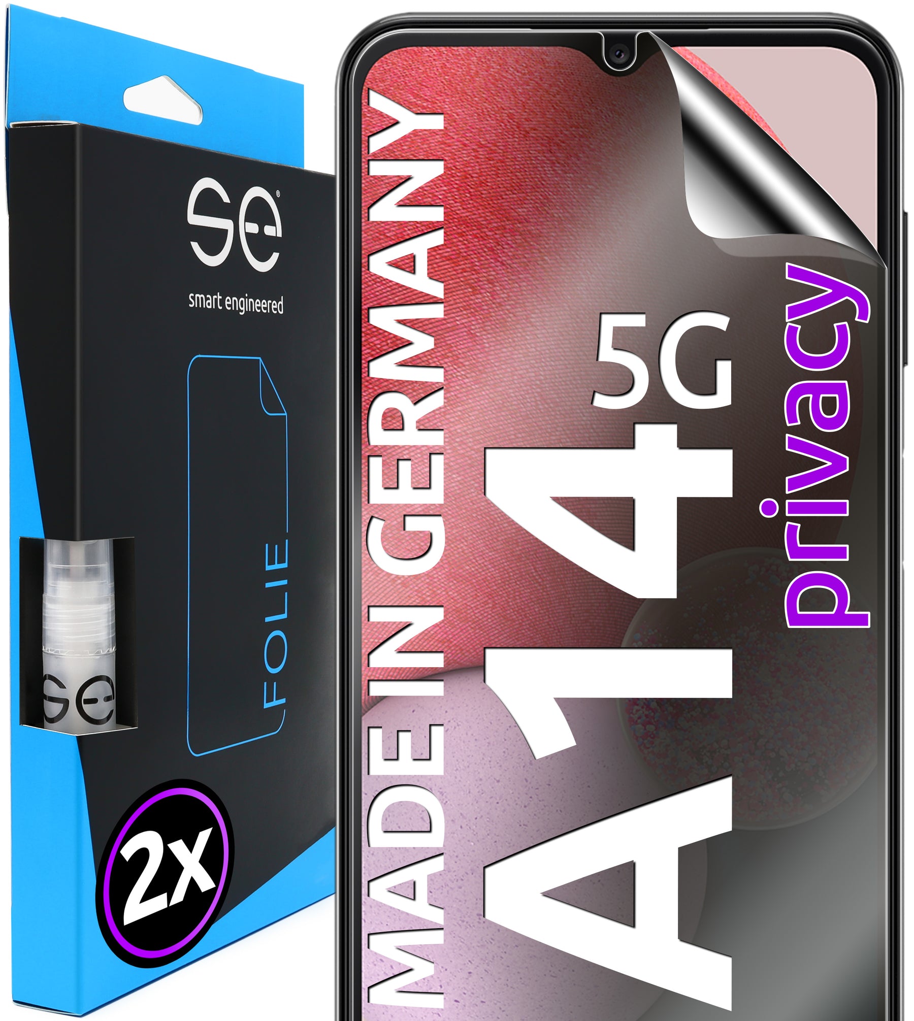 2x se® 3D Schutzfolie für Samsung Galaxy A14 5G (Transparent, Matt oder Privacy)