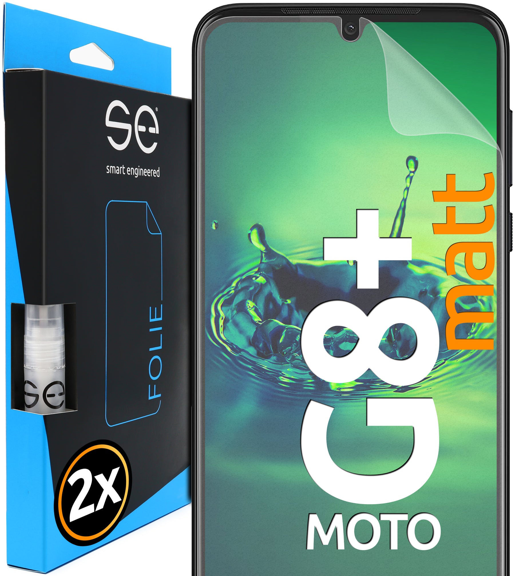 2x se® 3D Schutzfolie für das Motorola Moto G8 Plus (Transparent, Matt oder Privacy)