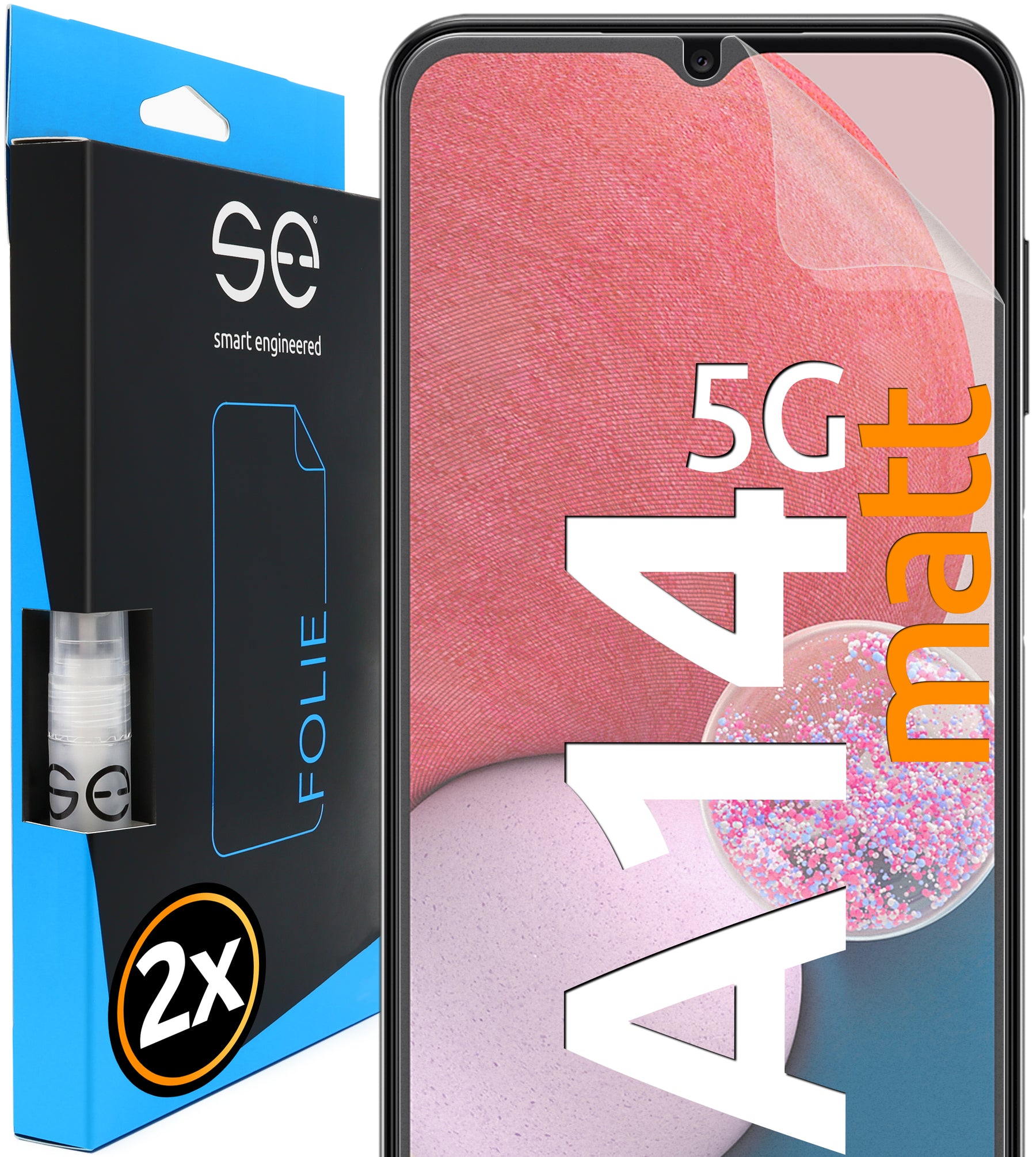 2x se® 3D Schutzfolie für Samsung Galaxy A14 5G (Transparent, Matt oder Privacy)