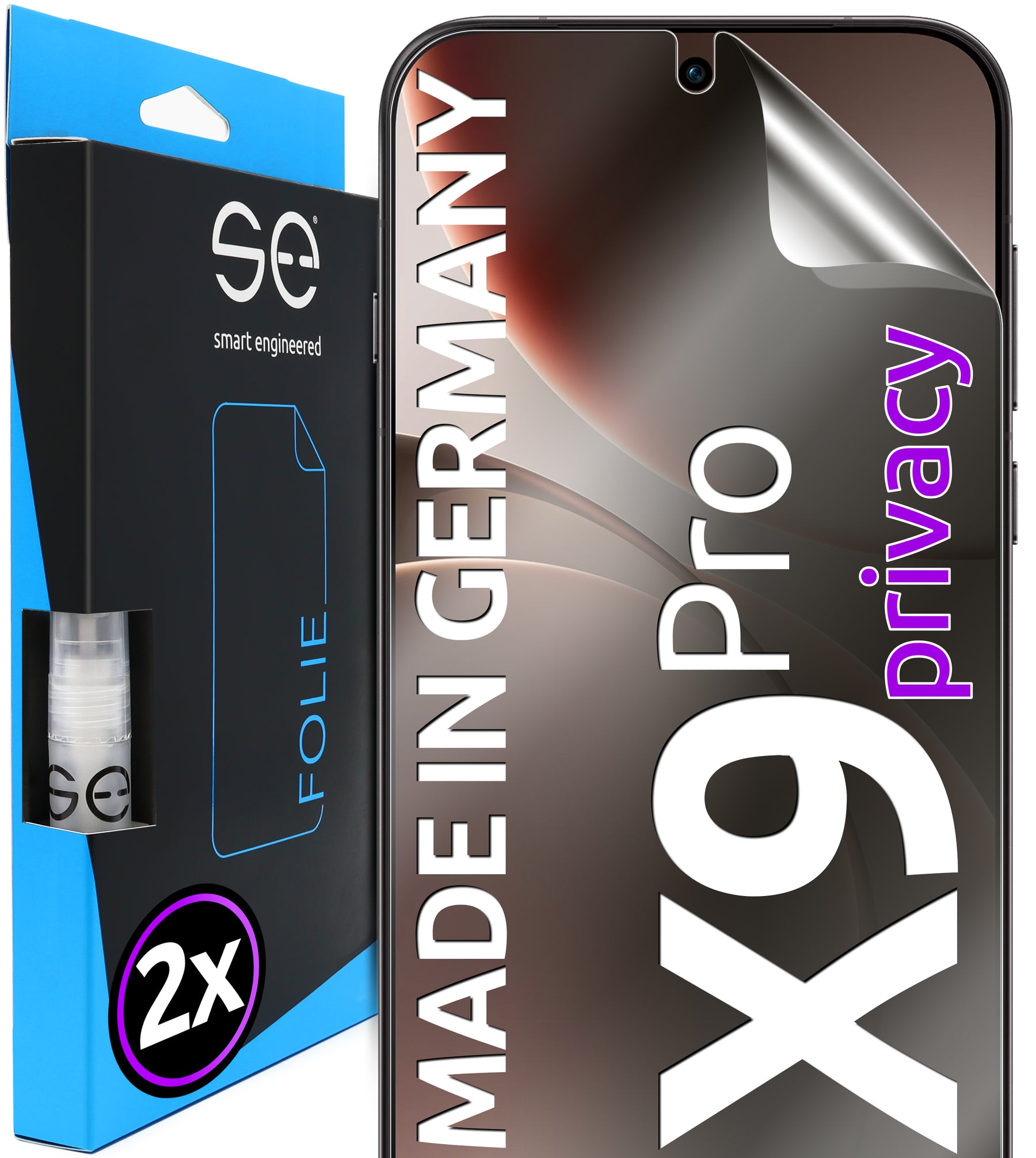 2x 3D Schutzfolie für das Oppo Find X9 Pro (Transparent, Matt oder Privacy)