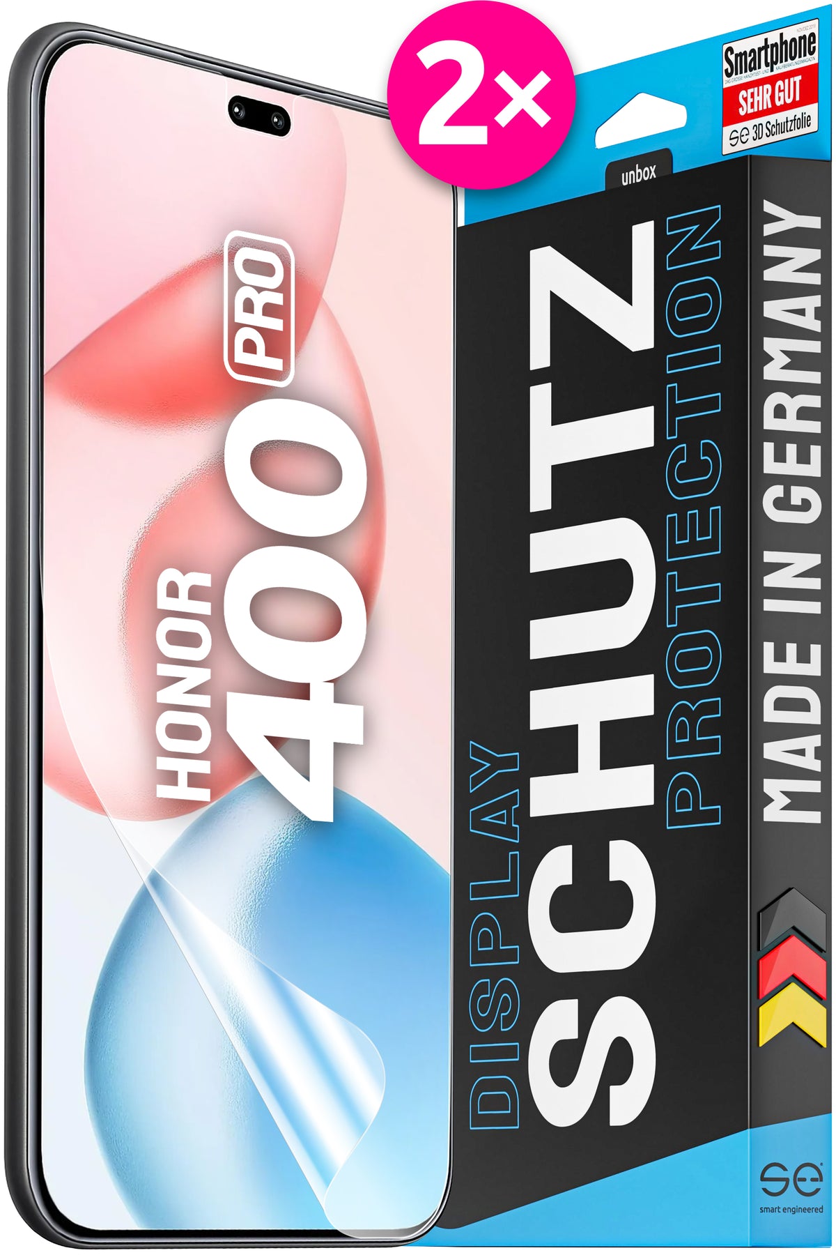 2x se® Schutzfolie für das Honor 400 Pro (Transparent oder Matt )