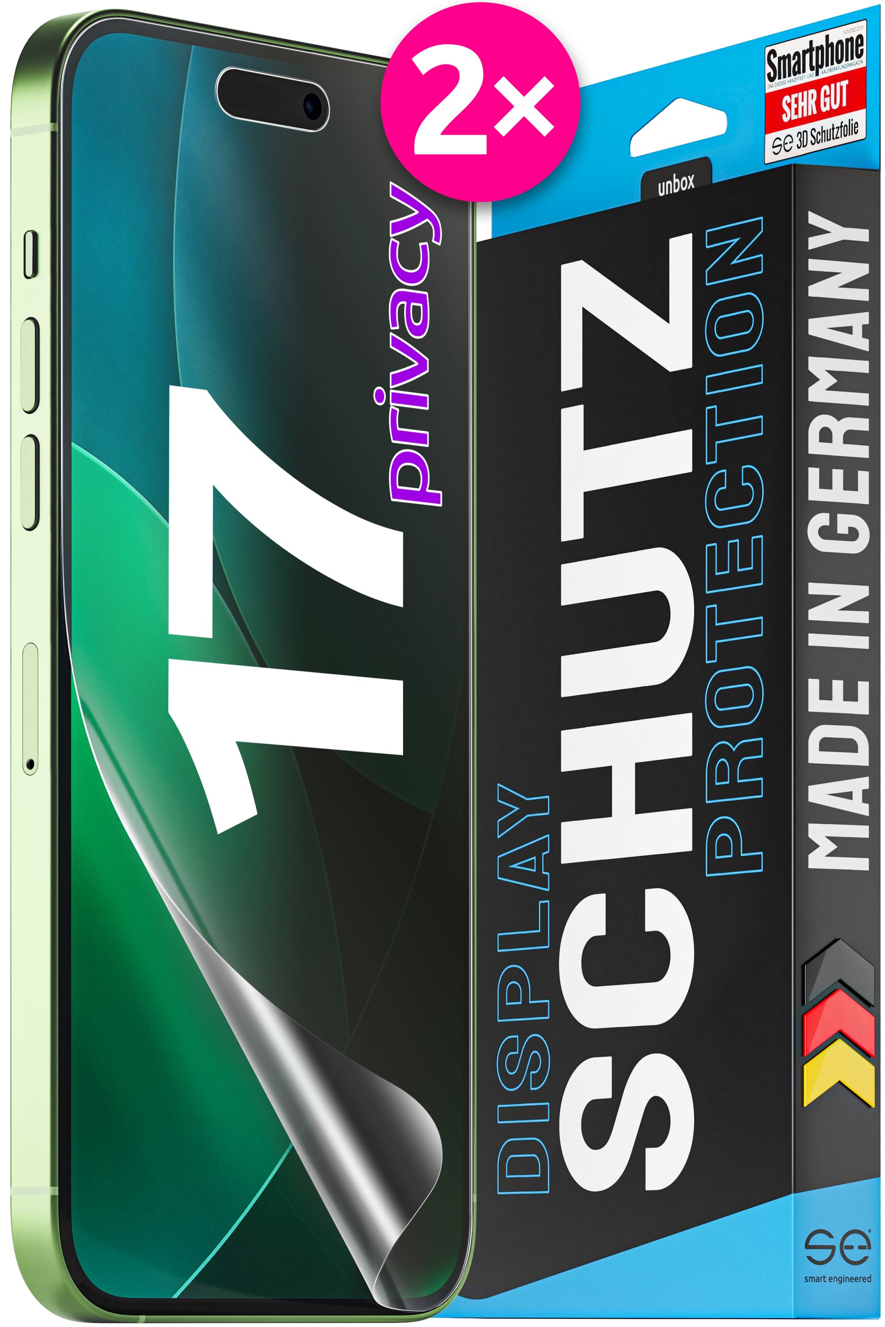 2x 3D Schutzfolie für die Apple iPhone 17 Serie (Transparent, Matt oder Privacy)