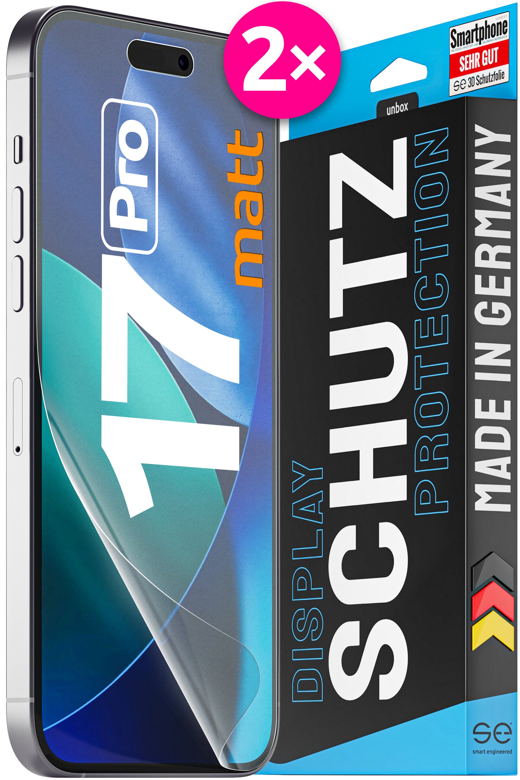 2x 3D Schutzfolie für die Apple iPhone 17 Serie (Transparent, Matt oder Privacy)