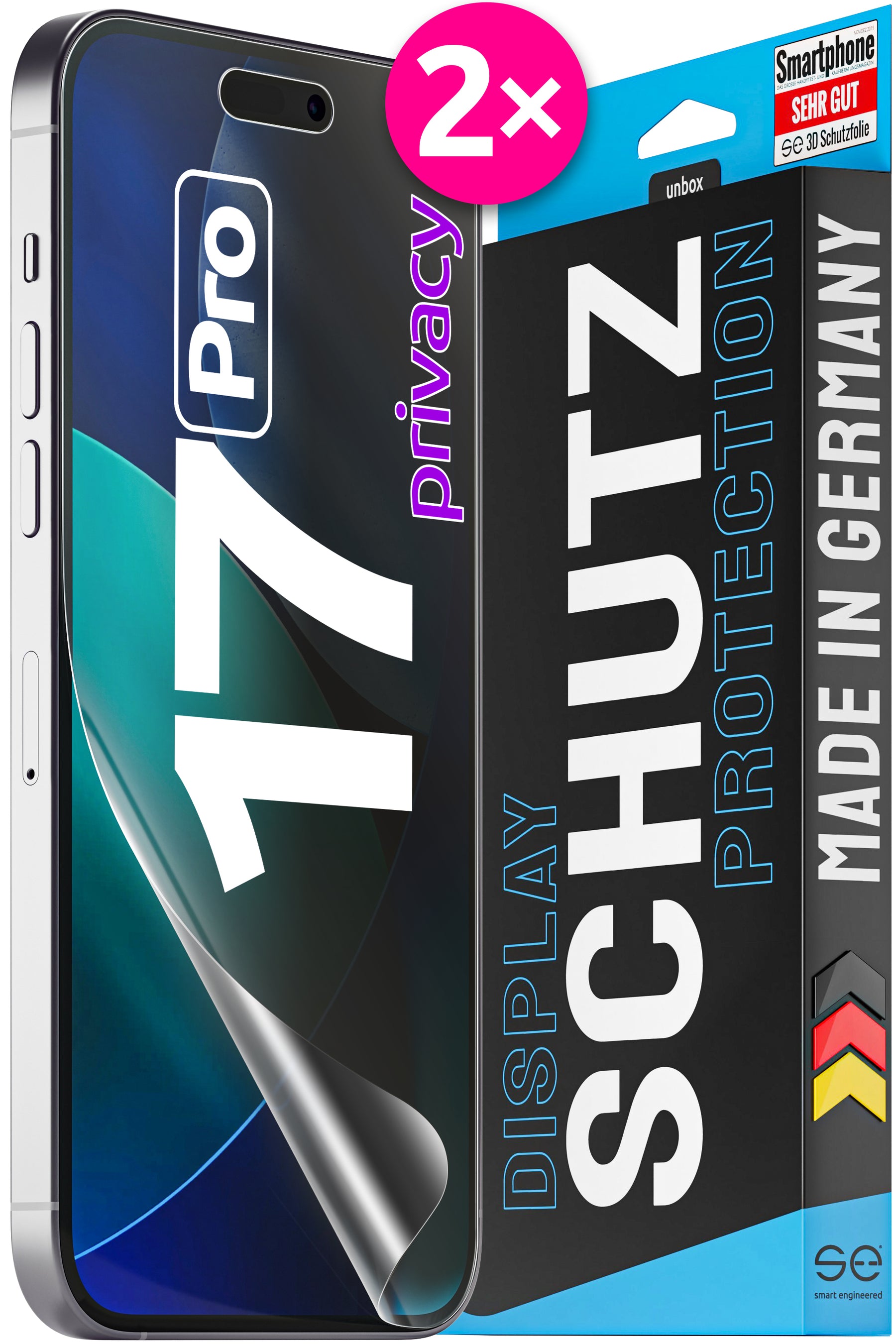 2x 3D Schutzfolie für die Apple iPhone 17 Serie (Transparent, Matt oder Privacy)