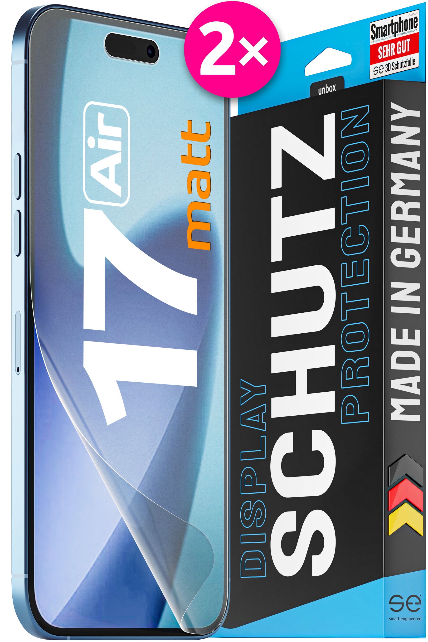 2x 3D Schutzfolie für die Apple iPhone 17 Serie (Transparent, Matt oder Privacy)