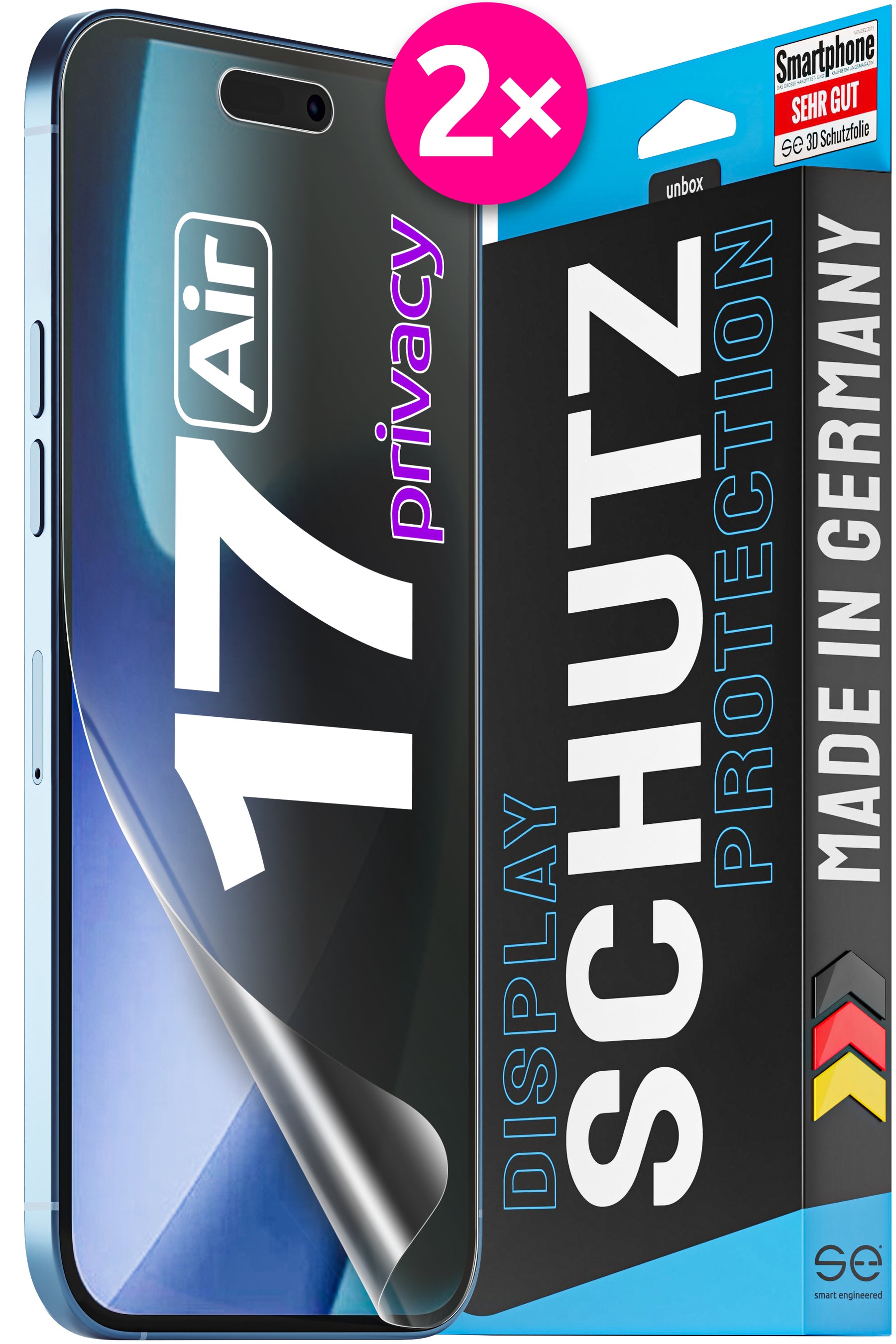2x 3D Schutzfolie für die Apple iPhone 17 Serie (Transparent, Matt oder Privacy)
