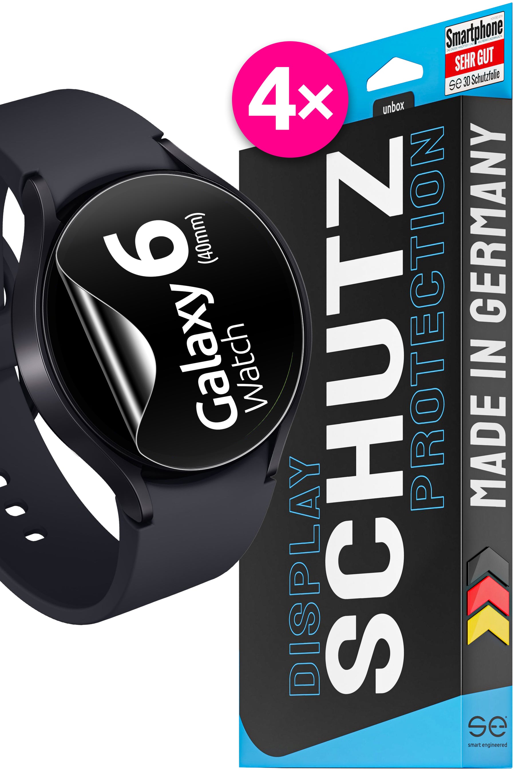 4x se® 3D Schutzfolie für die Samsung Galaxy Watch 6 Serie