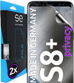 2x 3D Schutzfolie für die Samsung Galaxy S8 Serie (Transparent, Matt & Privacy)