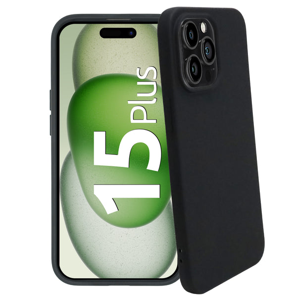 1x se® Soft-Cover Schutzhülle (matt-schwarz) Apple iPhone 15 Plus