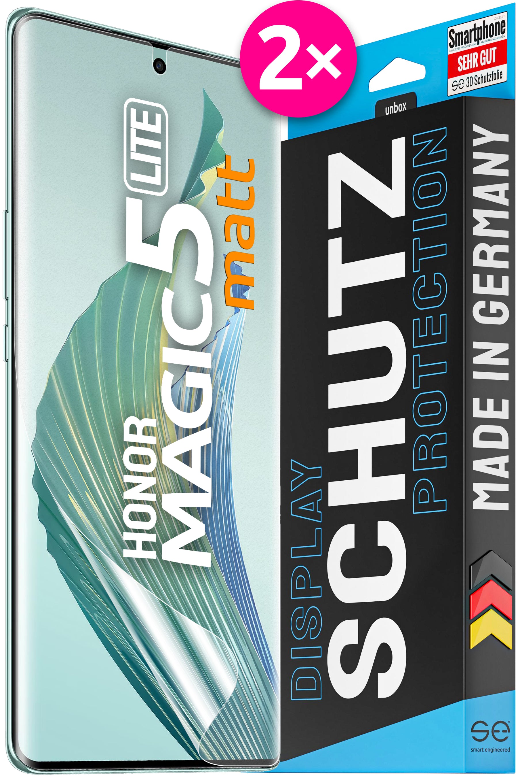 2x se® Schutzfolie für die Honor Magic 5 Serie (Transparent oder Matt)